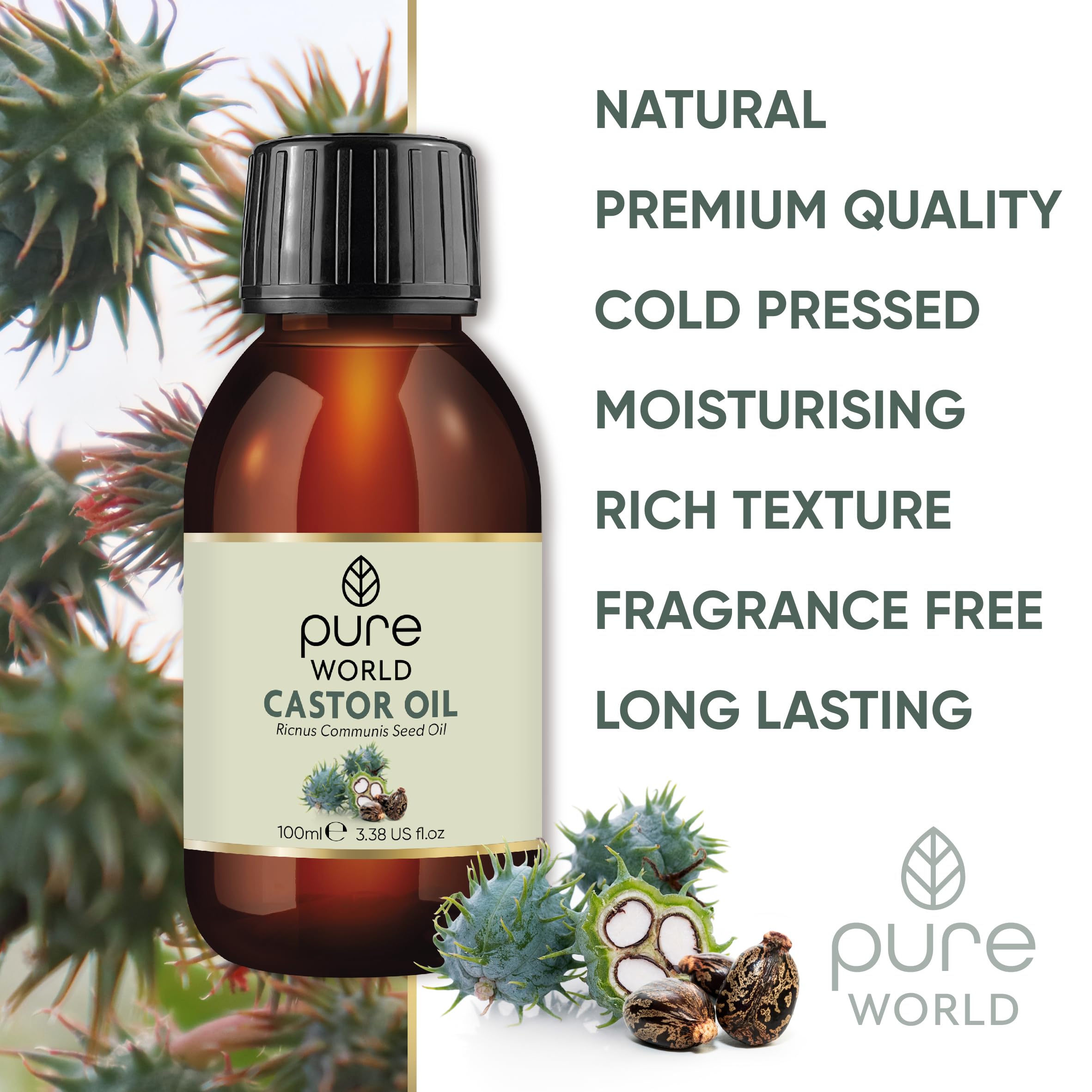 Pure World - Natural Castor Oil 100% Pure & Undiluted (100ML) 9
