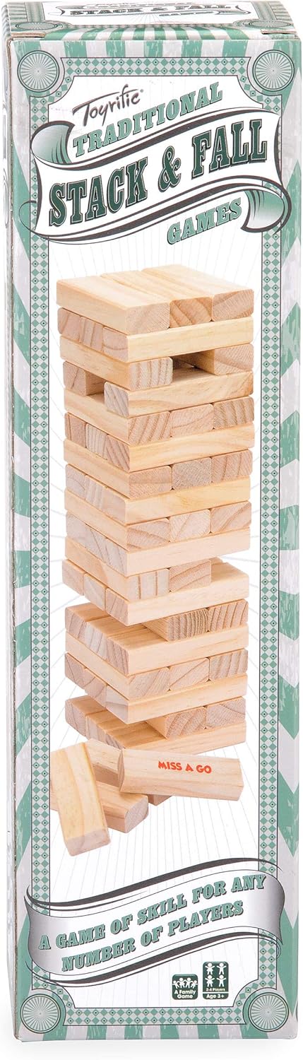 Toyrific Stack and Fall Tumble Tower Game with 54 Wooden Blocks 3