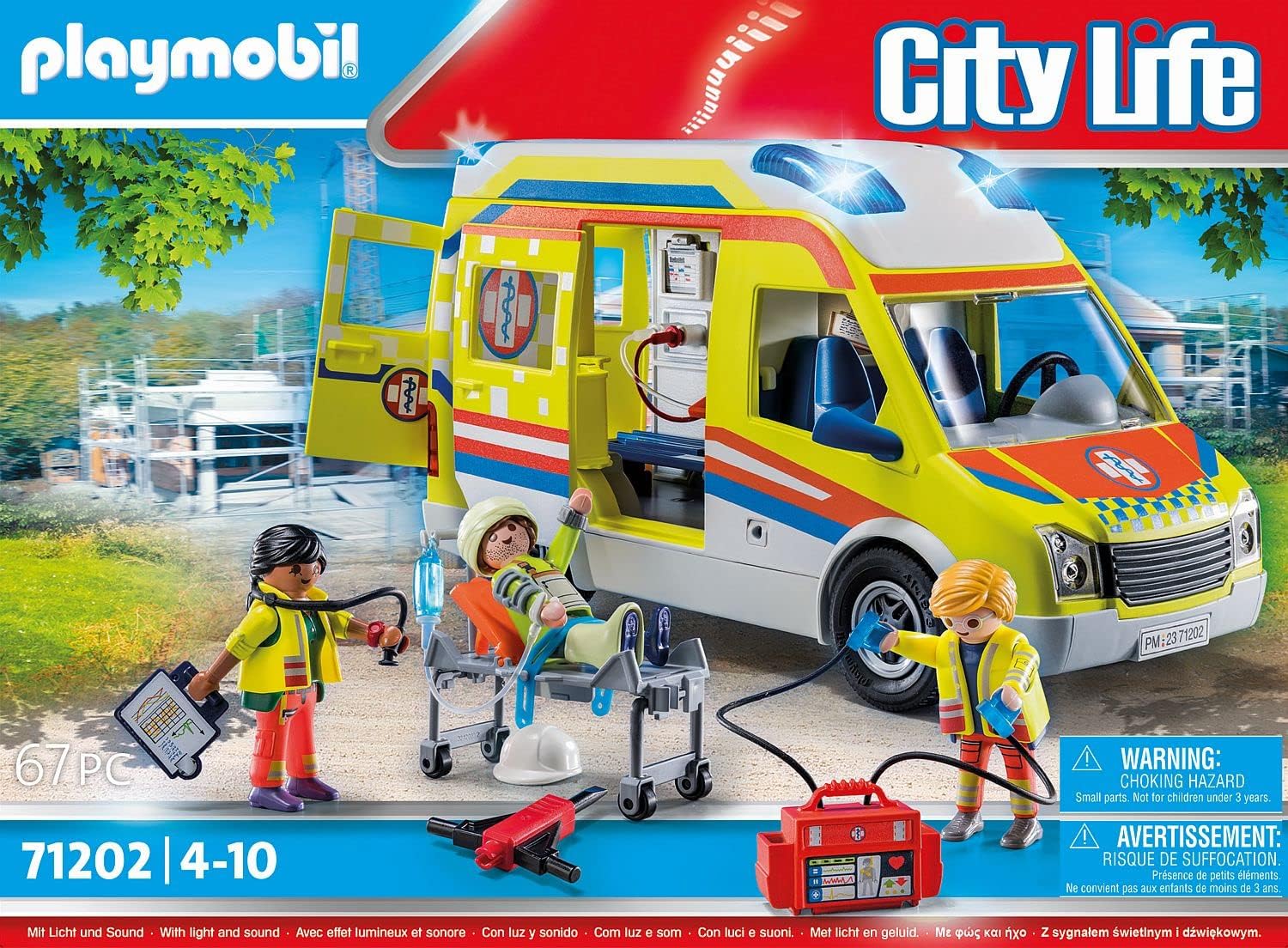 Playmobil 71202 City Life Ambulance with Lights and Sound - Role Play Toy for Ages 4+ 5