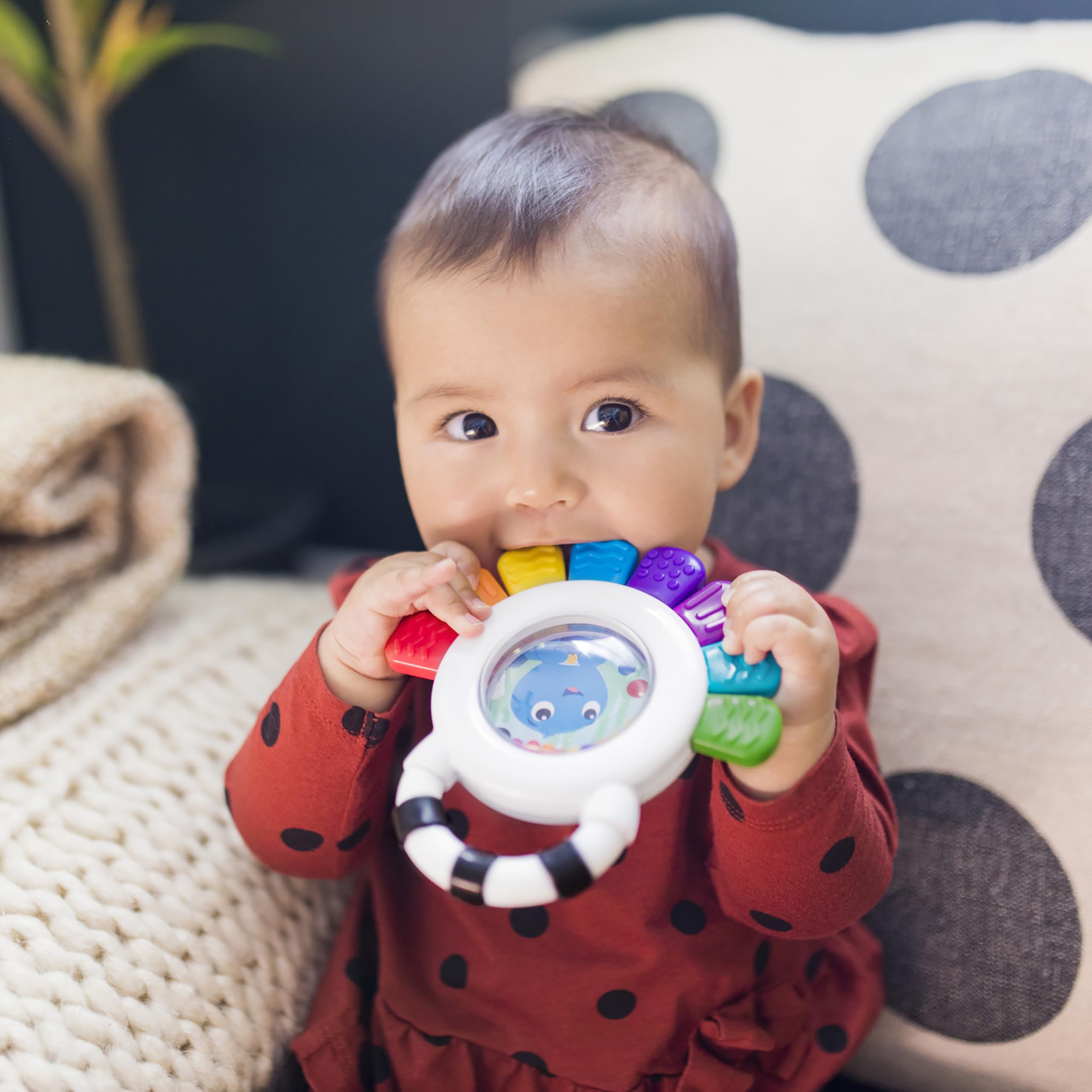 Baby Einstein Outstanding Opus The Octopus Sensory Rattle and Teether Toy, BPA Free, 3 Months+