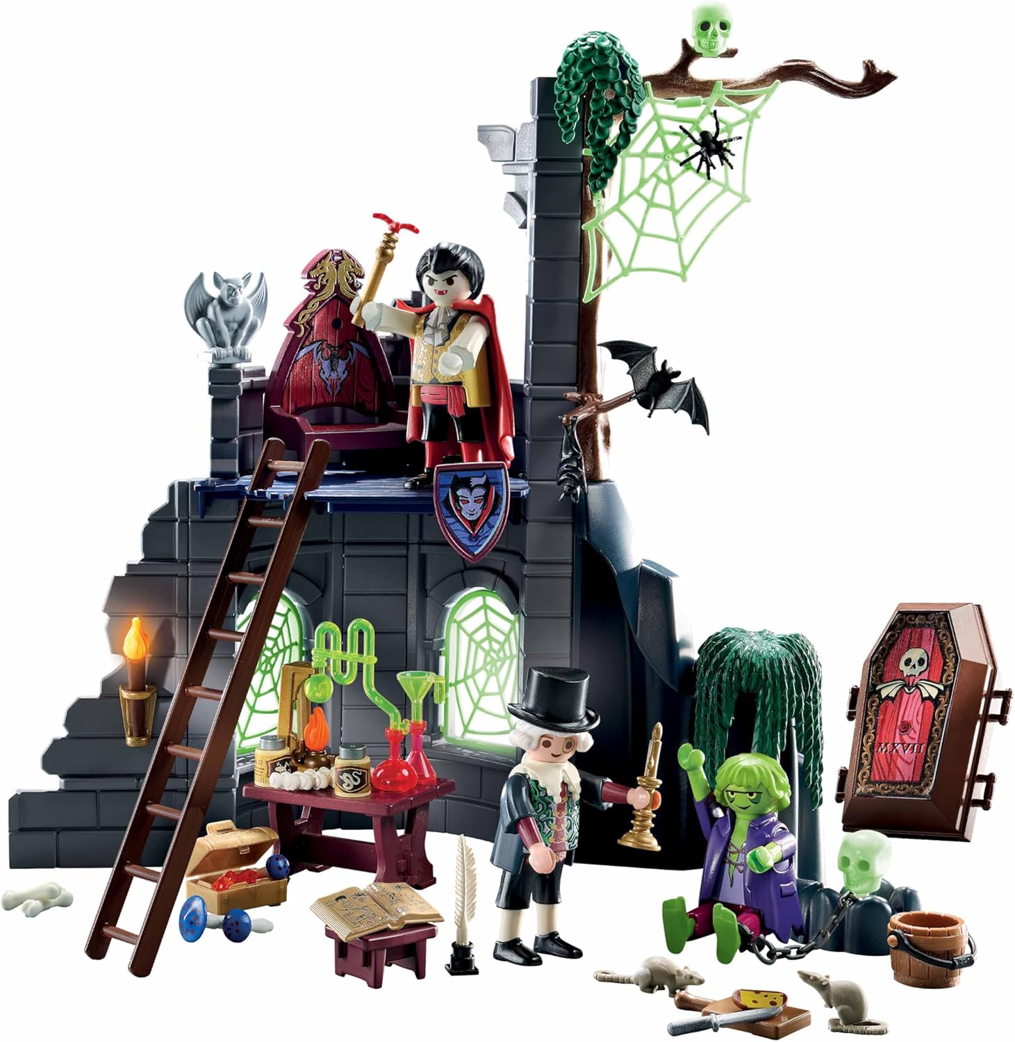 Playmobil 71651 Pirates: Haunted Ruins Promo Pack - Spooky Castle Playset for Kids 4+ 6