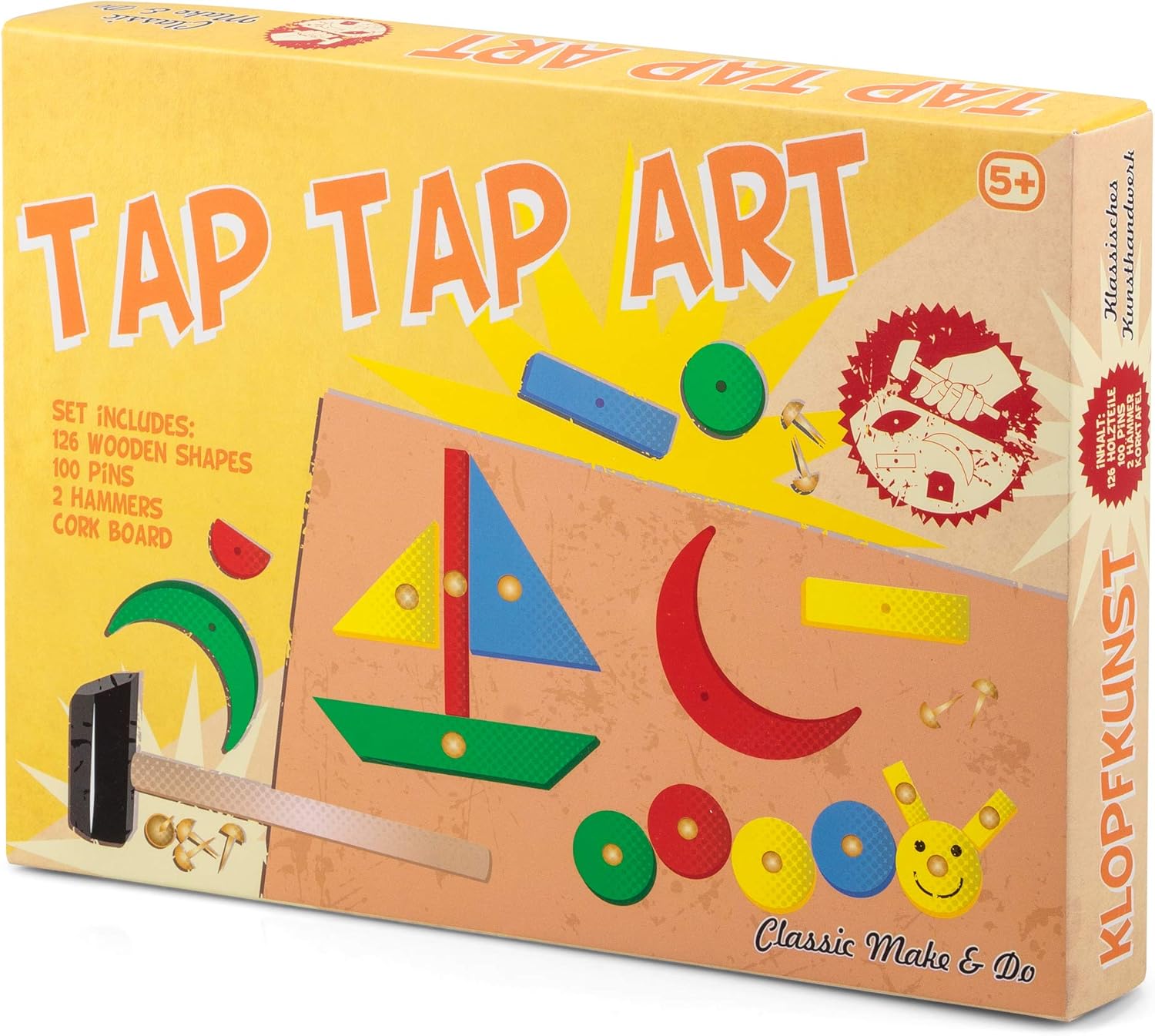 Tobar Tap Tap Art - Wooden Craft Set with 100+ Pieces for Creative Play 4