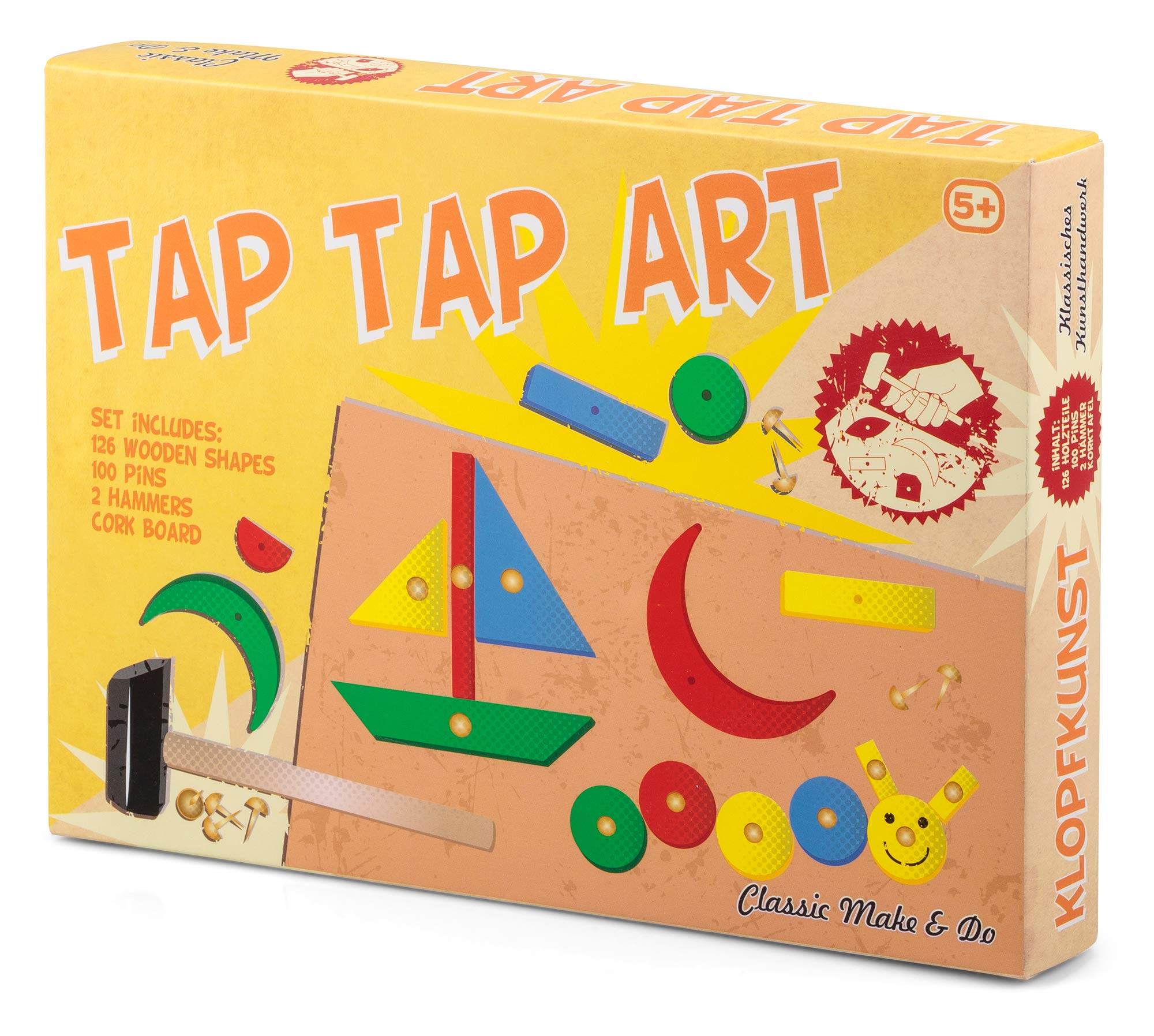 Tobar Tap Tap Art Hammering & Nailing Toy | 100+ Wooden Pieces | Mixed Color | 25cm 5