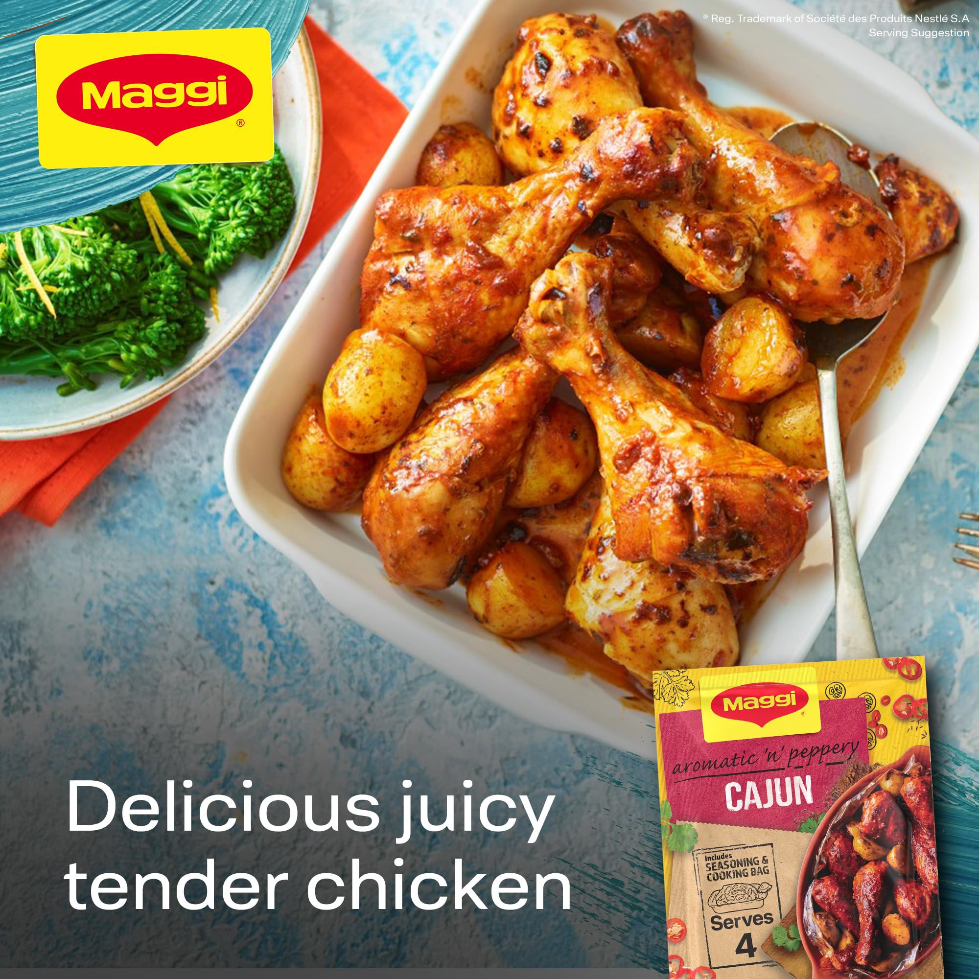 MAGGI So Juicy Cajun Chicken Recipe Mix - Tender & Juicy Chicken Flavor | 38g Sachet 5