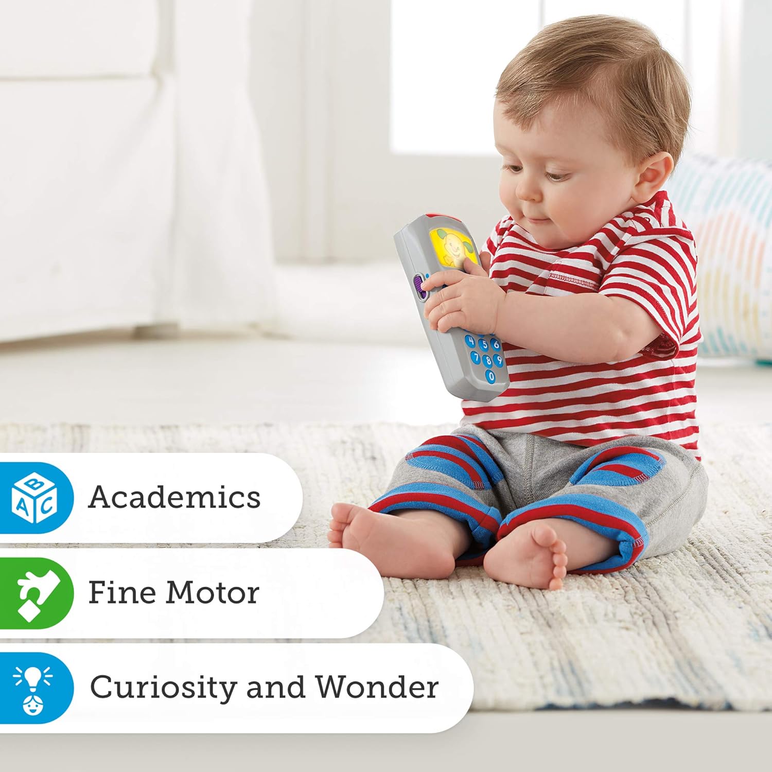 Fisher-Price Laugh & Learn Puppy's Remote - Educational Electronic Toy with Music & Lights, 6m+ 7