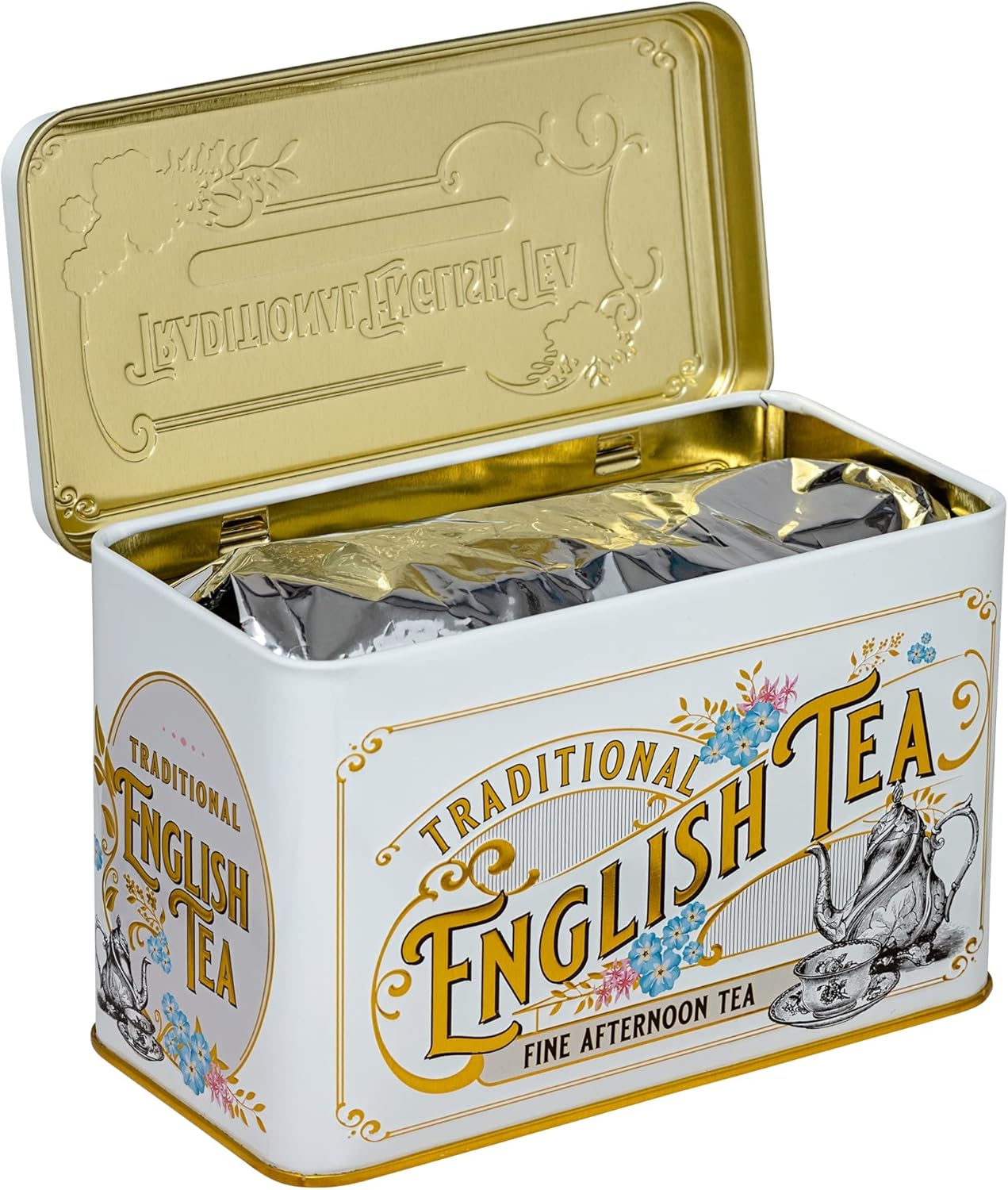 New English Teas Vintage Victorian Ivory Tea Caddy with 40 English Afternoon Teabags 4