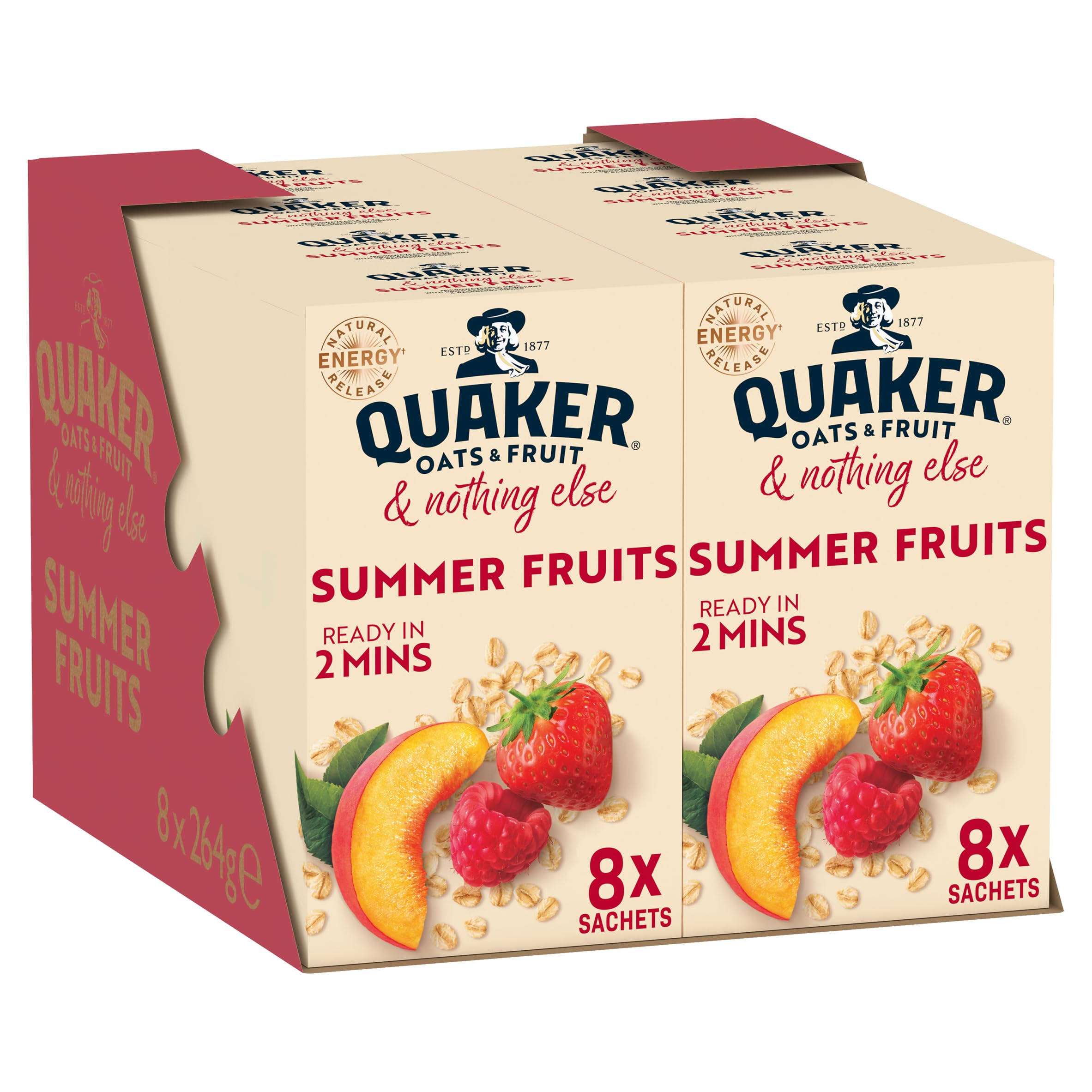 Quaker Oats & Fruit with Summer Fruits Porridge Sachets - 8 Sachets | 264g