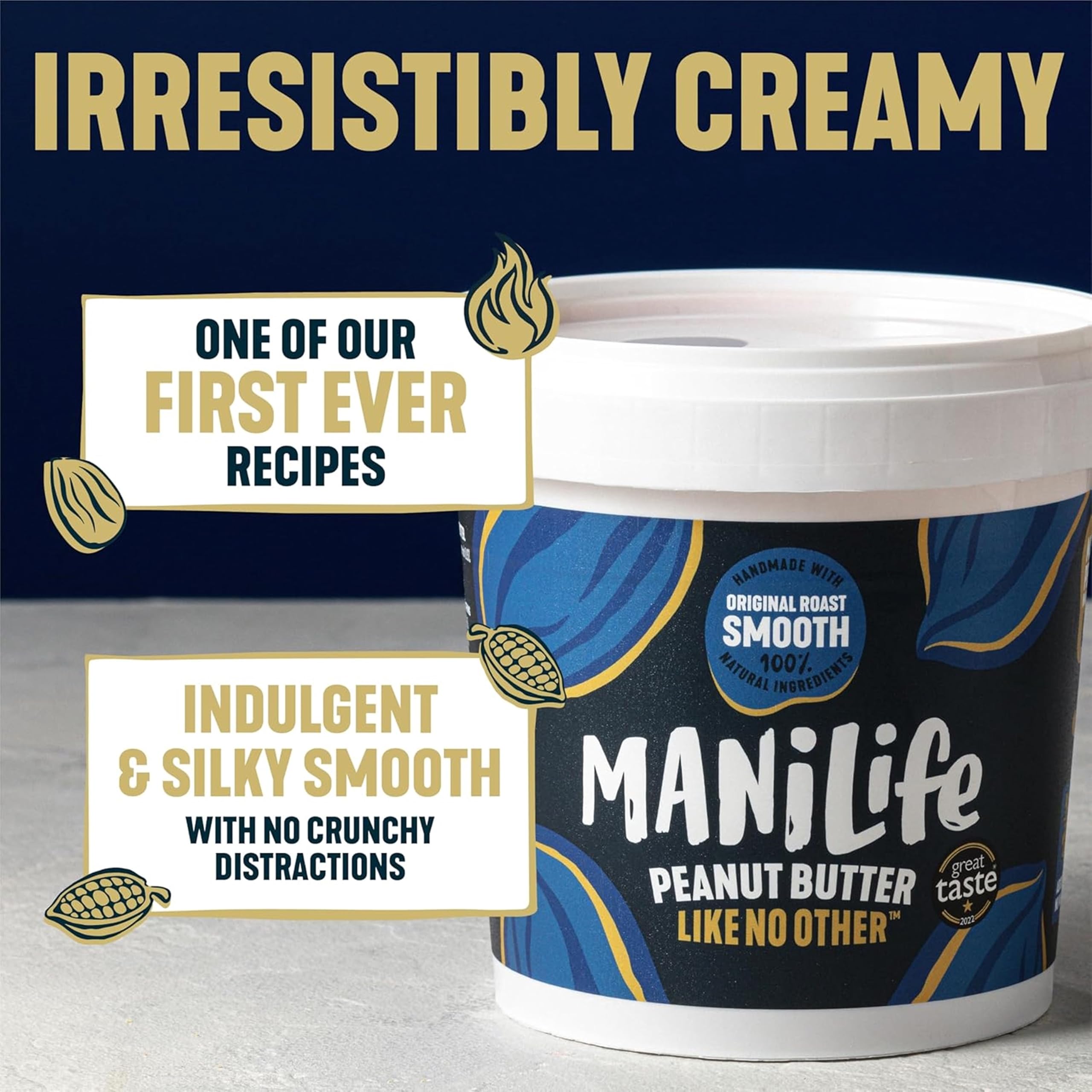 ManiLife Original Roast Smooth Peanut Butter, 900g Tub - Small Batch Vegan 3