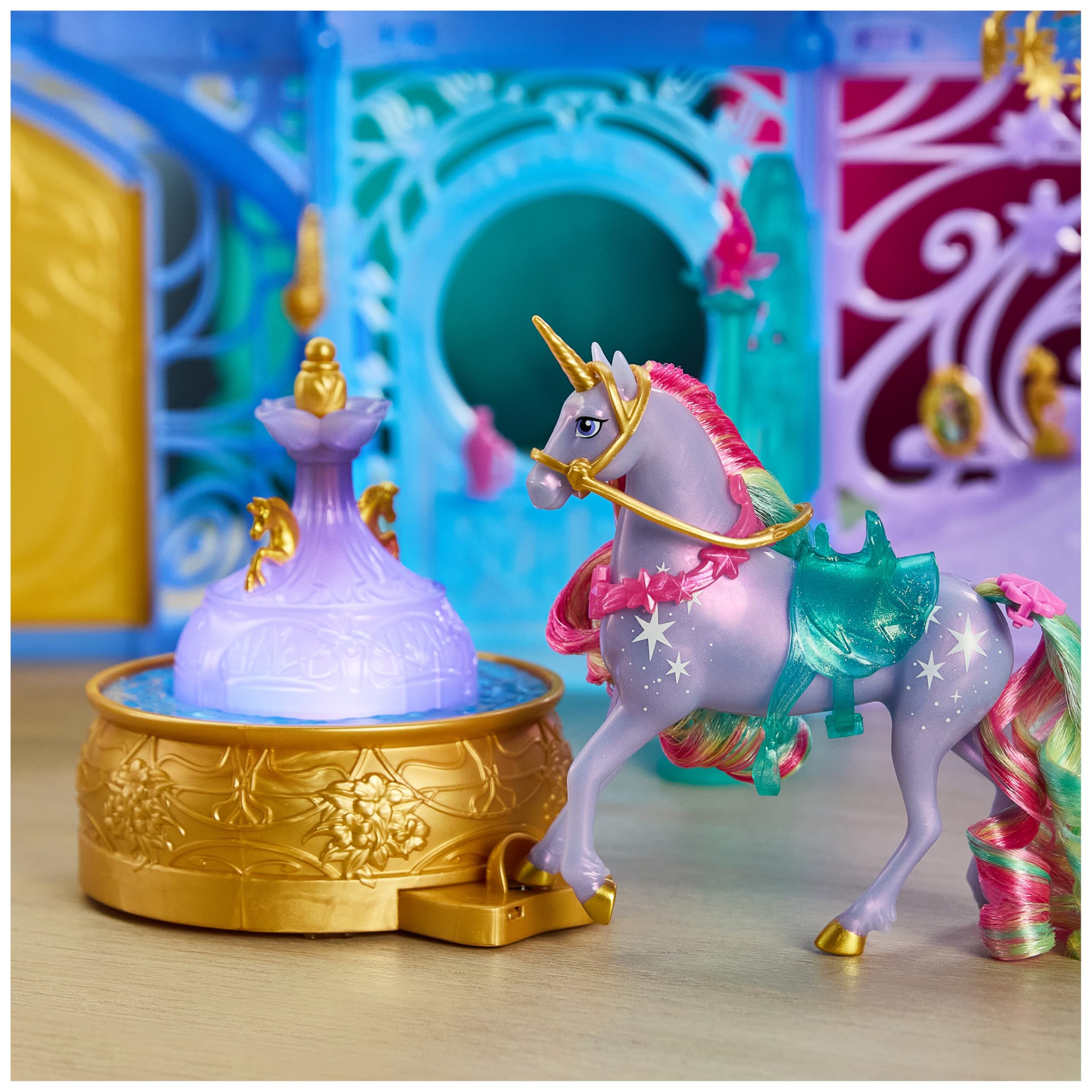 Unicorn Academy Starglow Fountain & Stable Playset with Wildstar - Light-Up Features & 24 Accessories 5