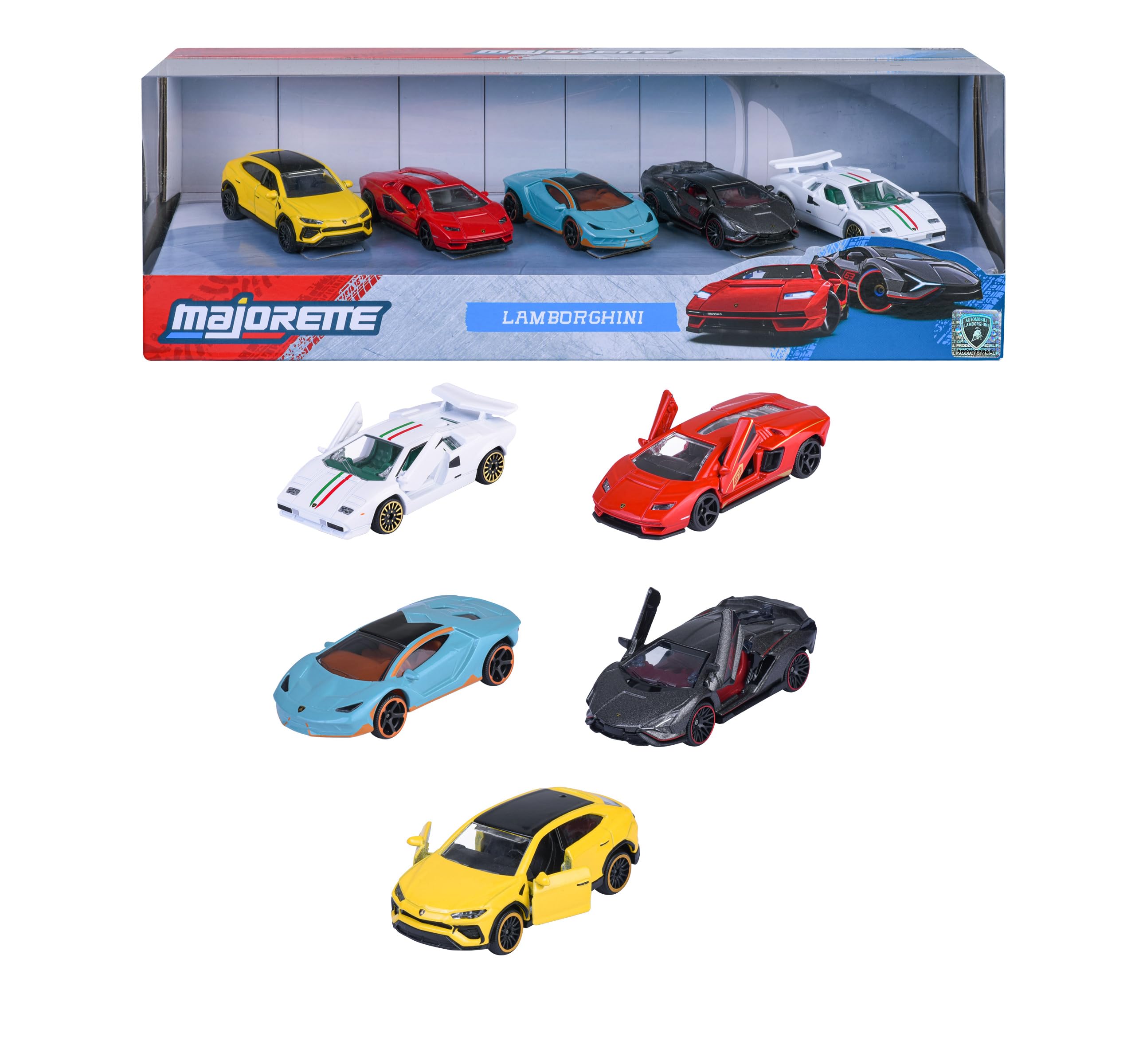 Majorette Lamborghini 5-Piece Die-Cast Vehicle Giftpack - Collectible Cars for Kids & Collectors