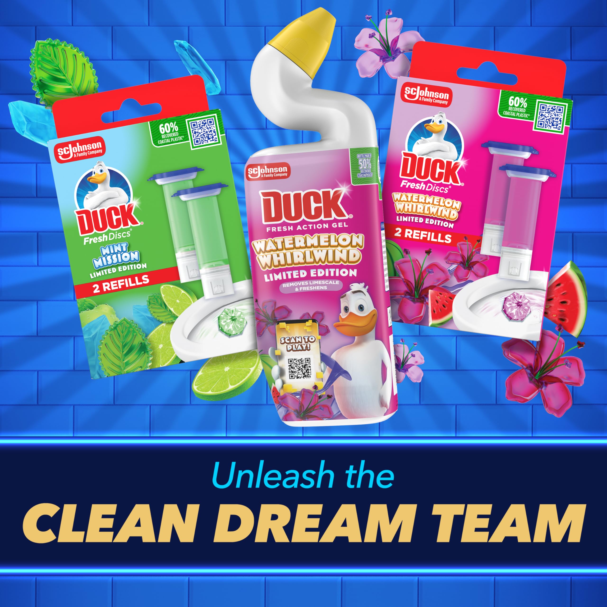 DUCK Fresh Discs Toilet Cleaner Refill Twin Pack Watermelon Whirlwind 5 Count 7