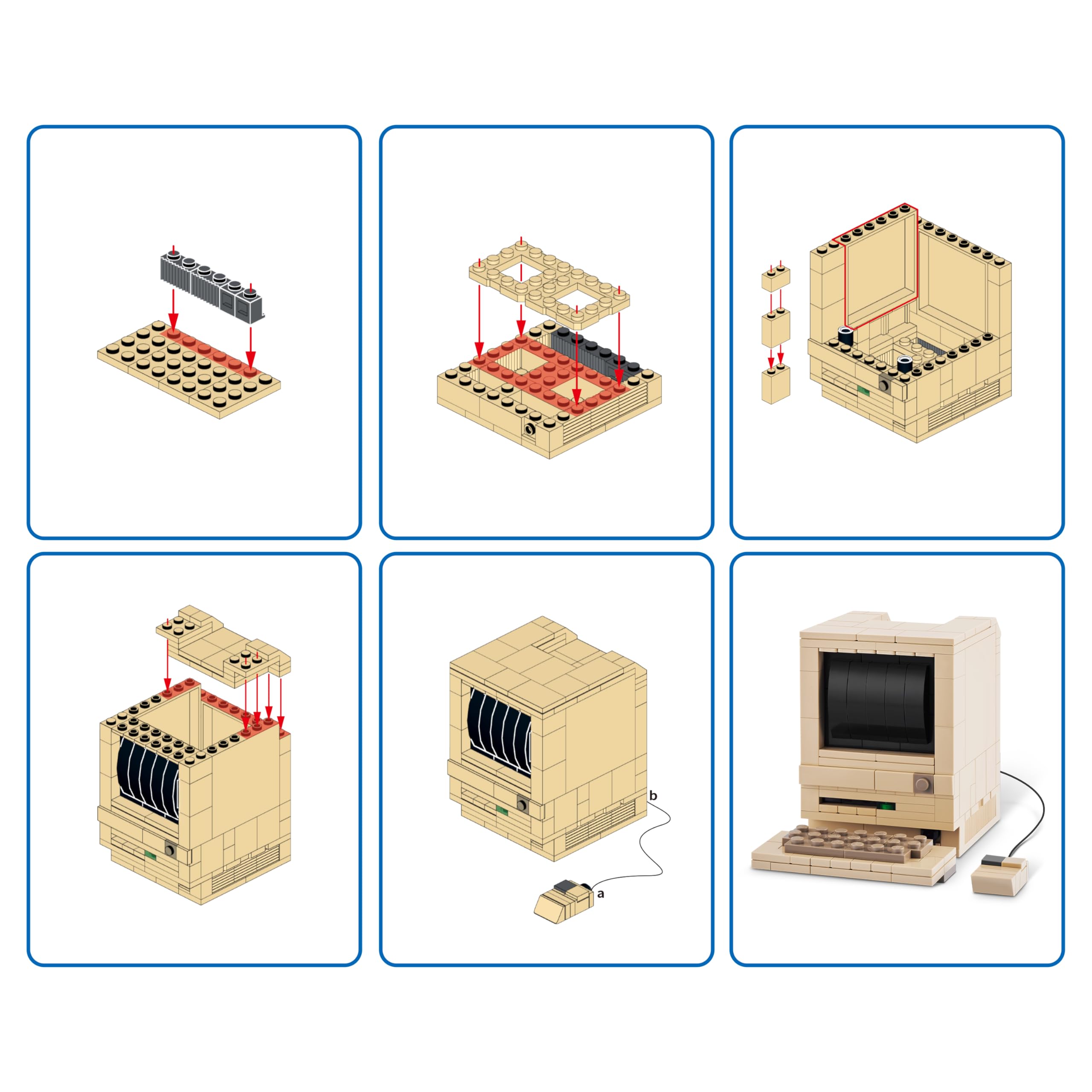 MAX Premium Retro Building Bricks - Classic Computer Building Set for Ages 3+ 7