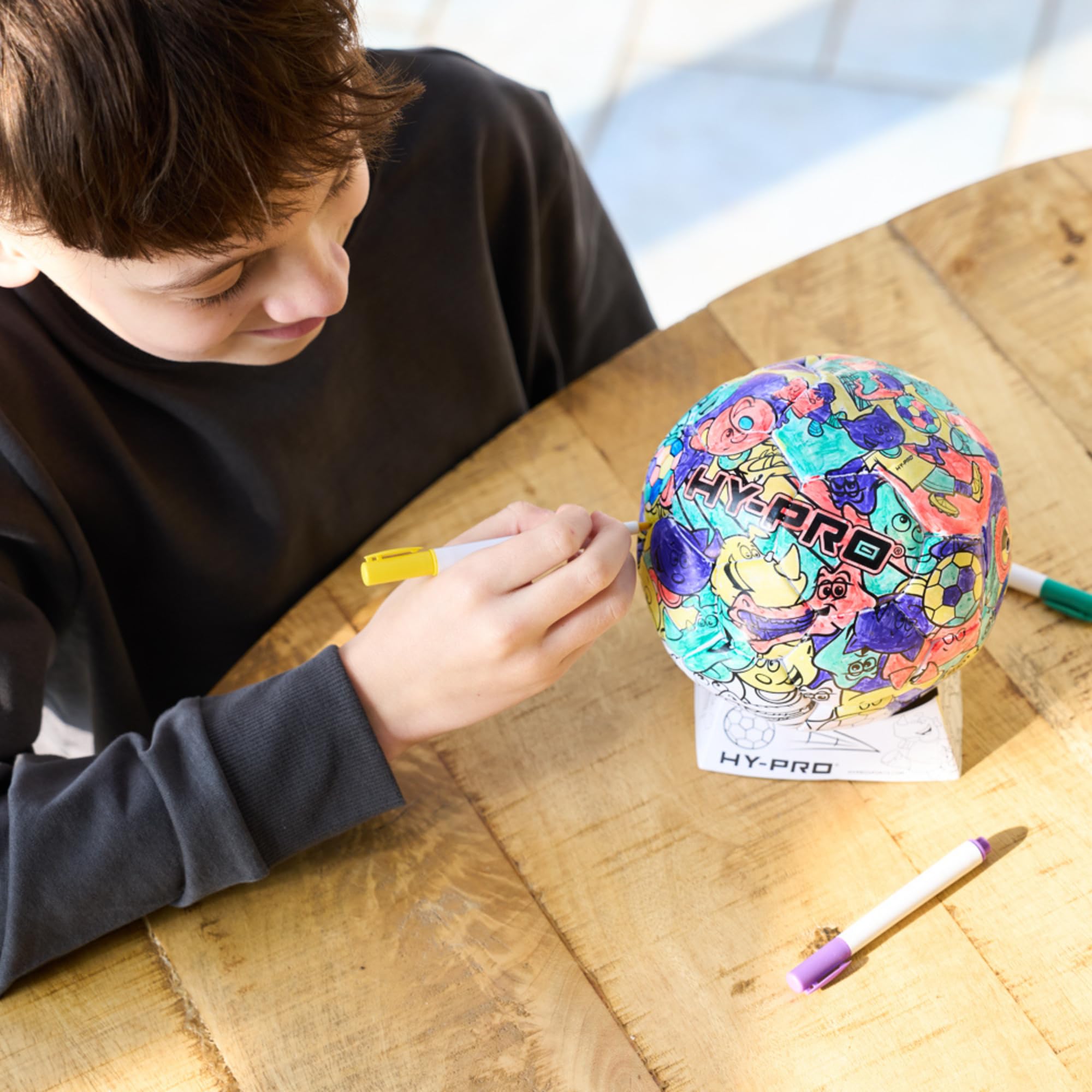 Hy-Pro Doodlekick Colour In Football with Pump - Size 2 Creative Soccer Ball 5