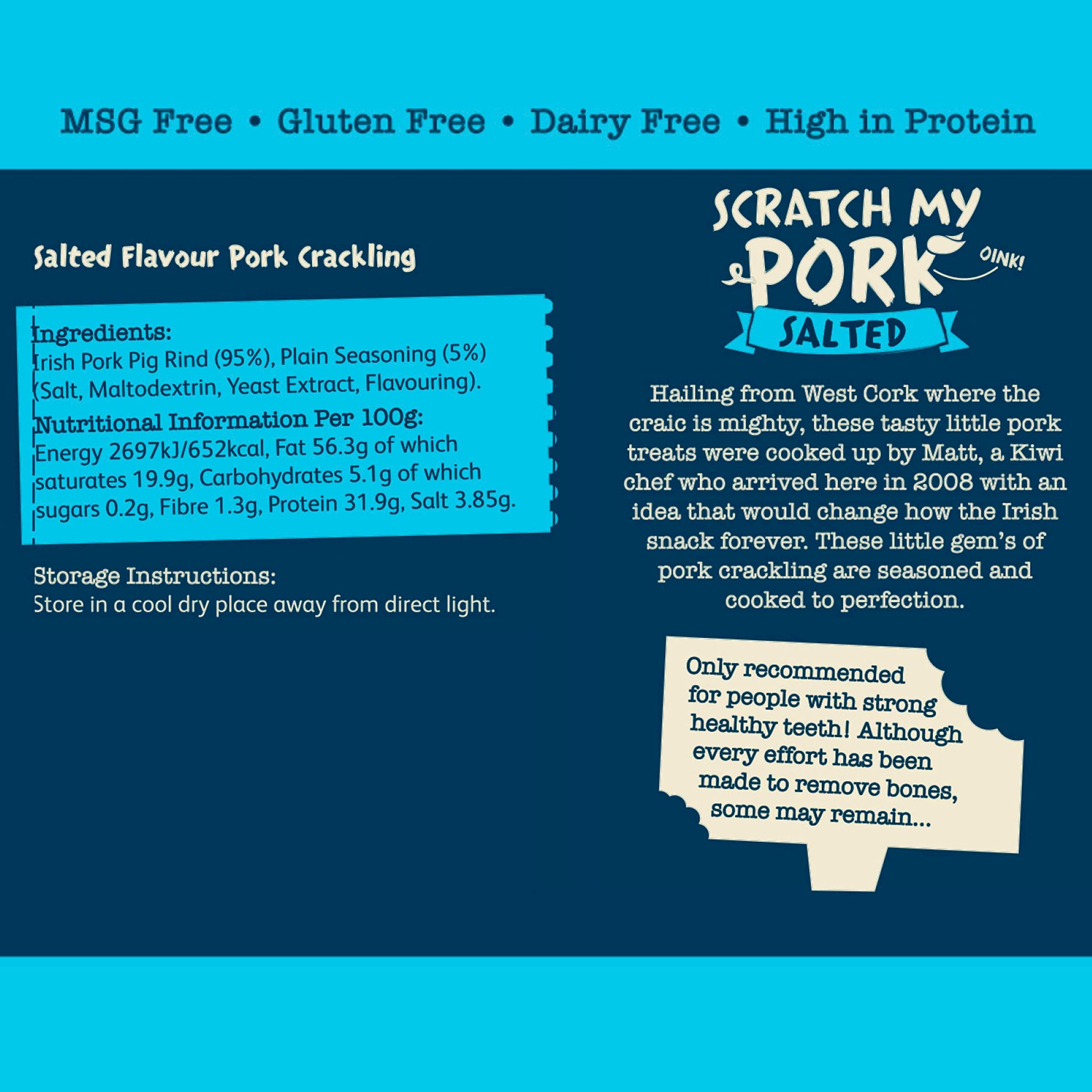 The Skibbereen Food Company Lightly Salted Pork Crackling - 250g Bulk Bag, Gluten Free, High Protein, Keto Friendly 6