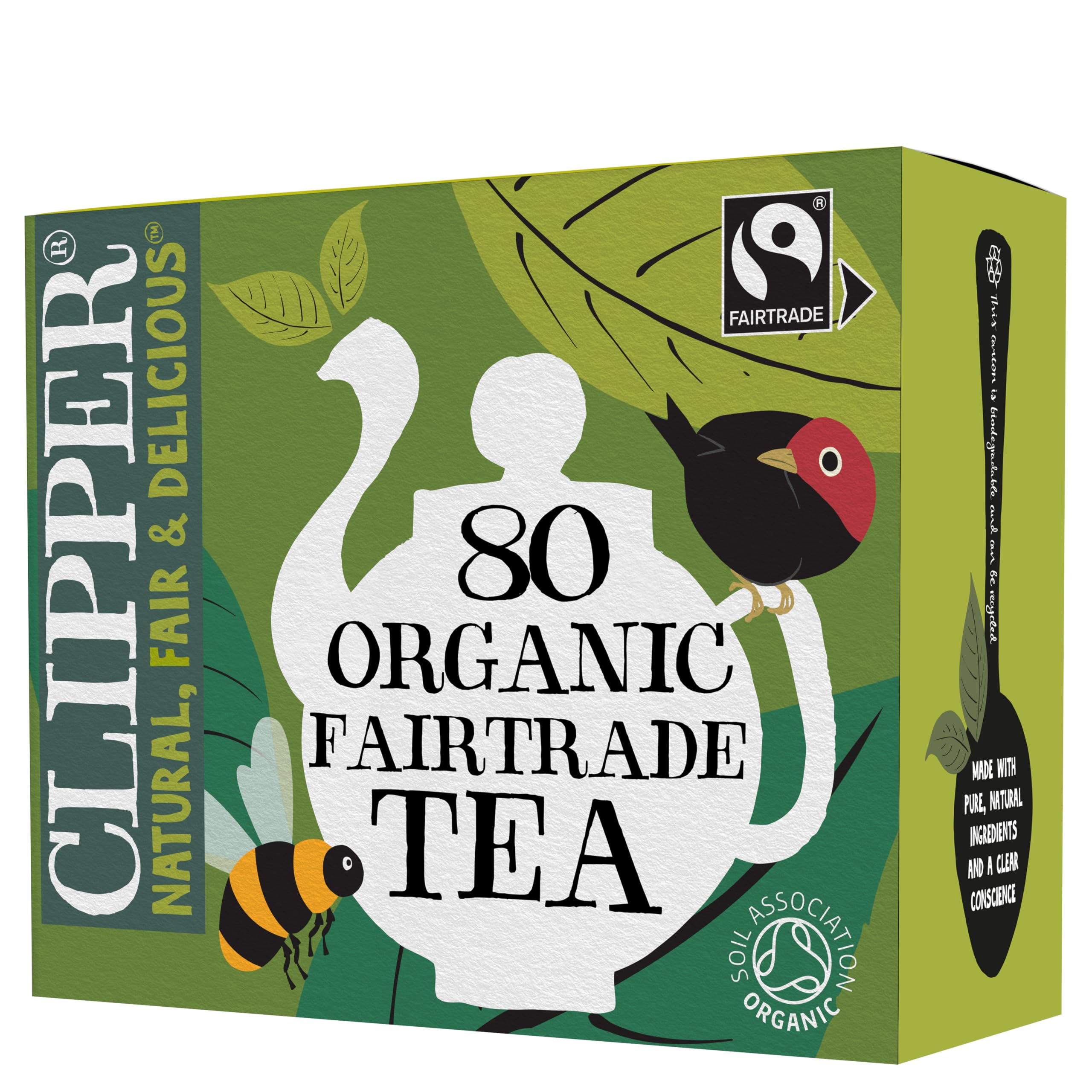 Clipper Organic Everyday Fairtrade Teabags | 80 Black Tea Bags | Unbleached, Biodegradable 12