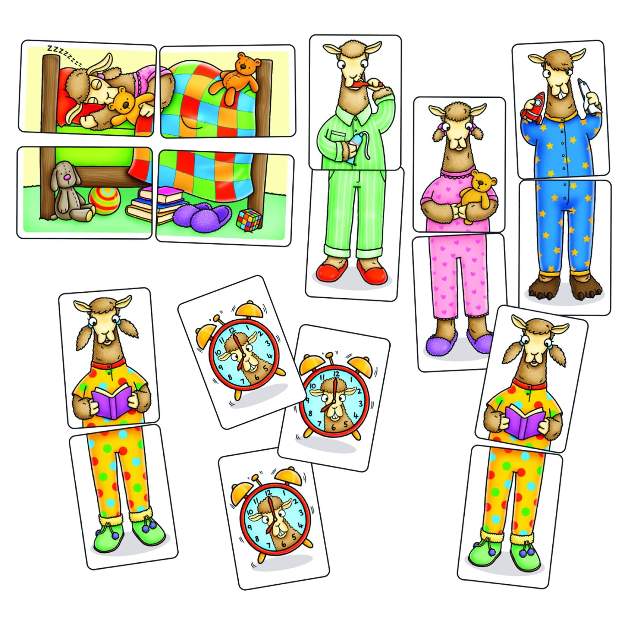 Orchard Toys Llamas in Pyjamas Mini Travel Game for Kids, Educational Matching Game for Ages 3-6