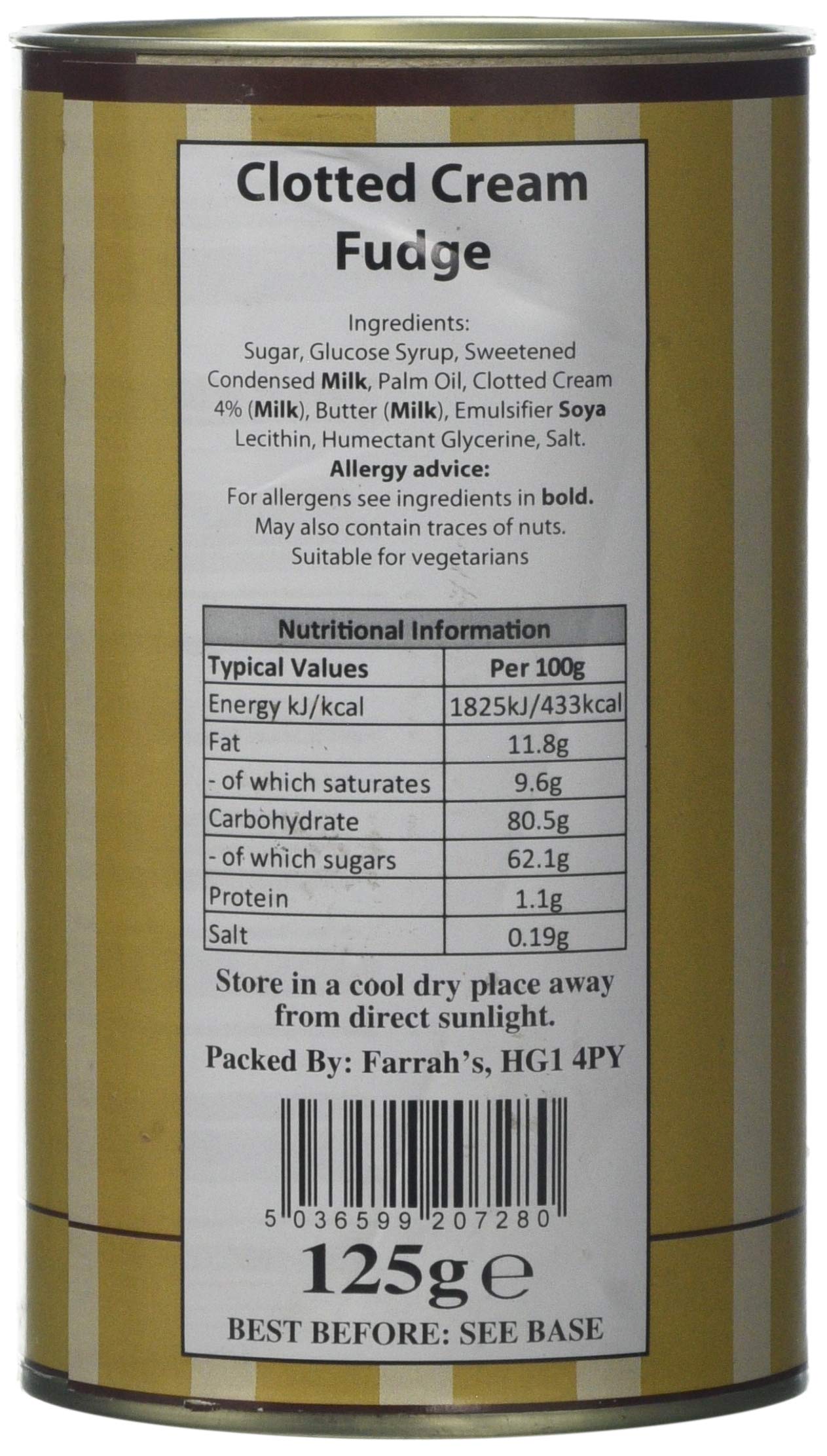 Farrah's of Harrogate Clotted Cream Fudge Drum 150g 4