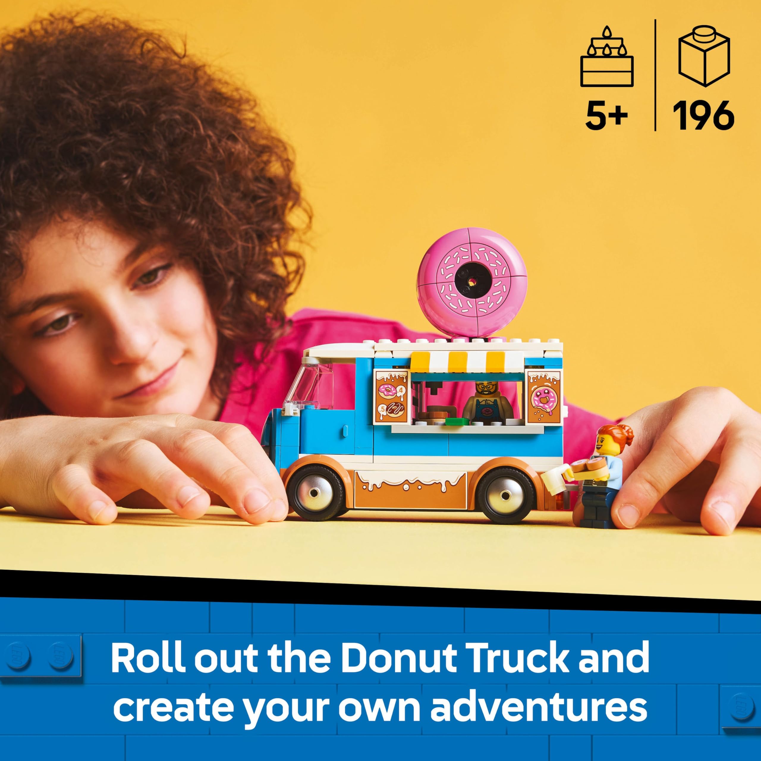 LEGO City Donut Truck Toy with 2 Minifigures - Building Set for 5+ Year Olds 8