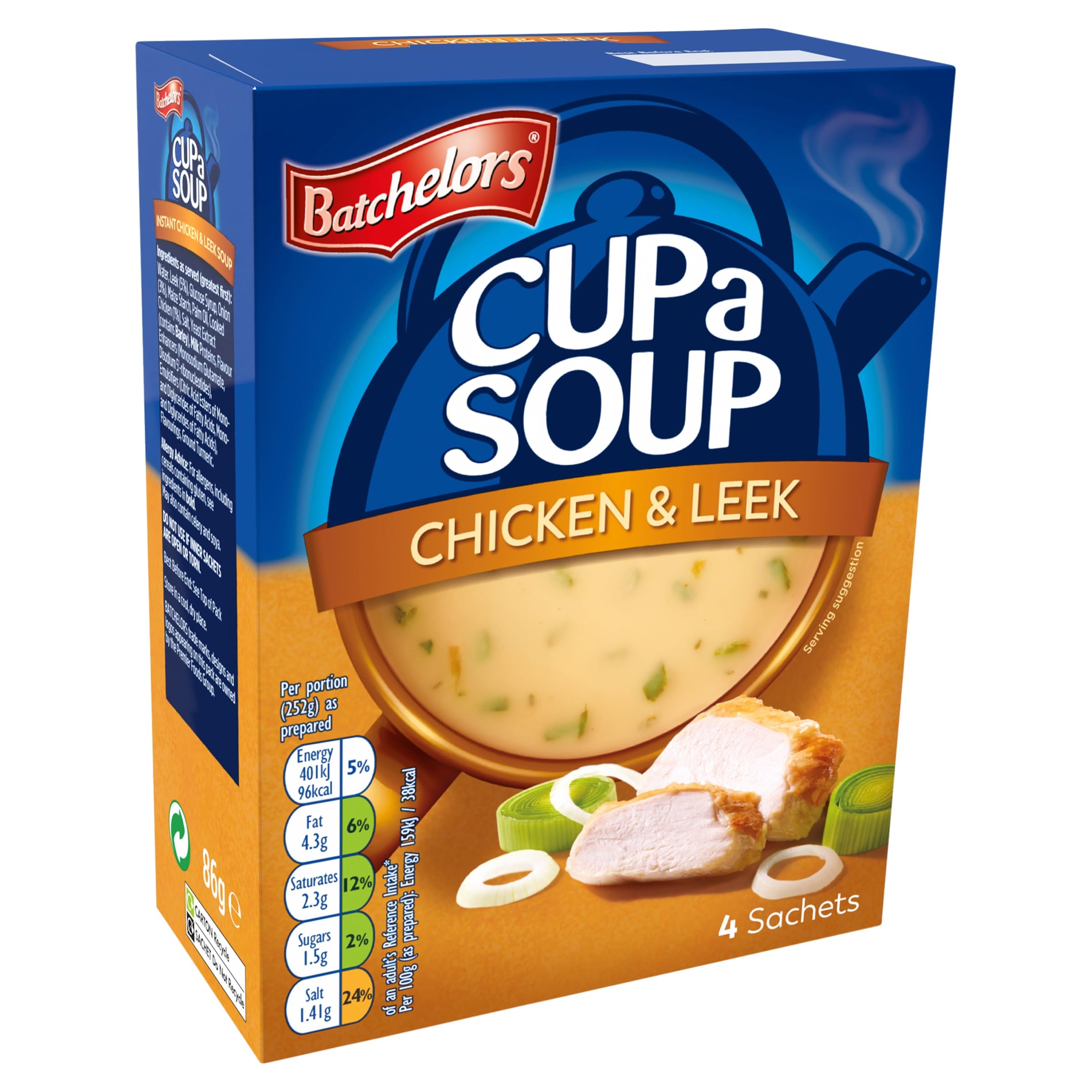 Batchelors Cup a Soup Chicken & Leek Instant Soup Sachets, 4 Sachets, 86 g 6