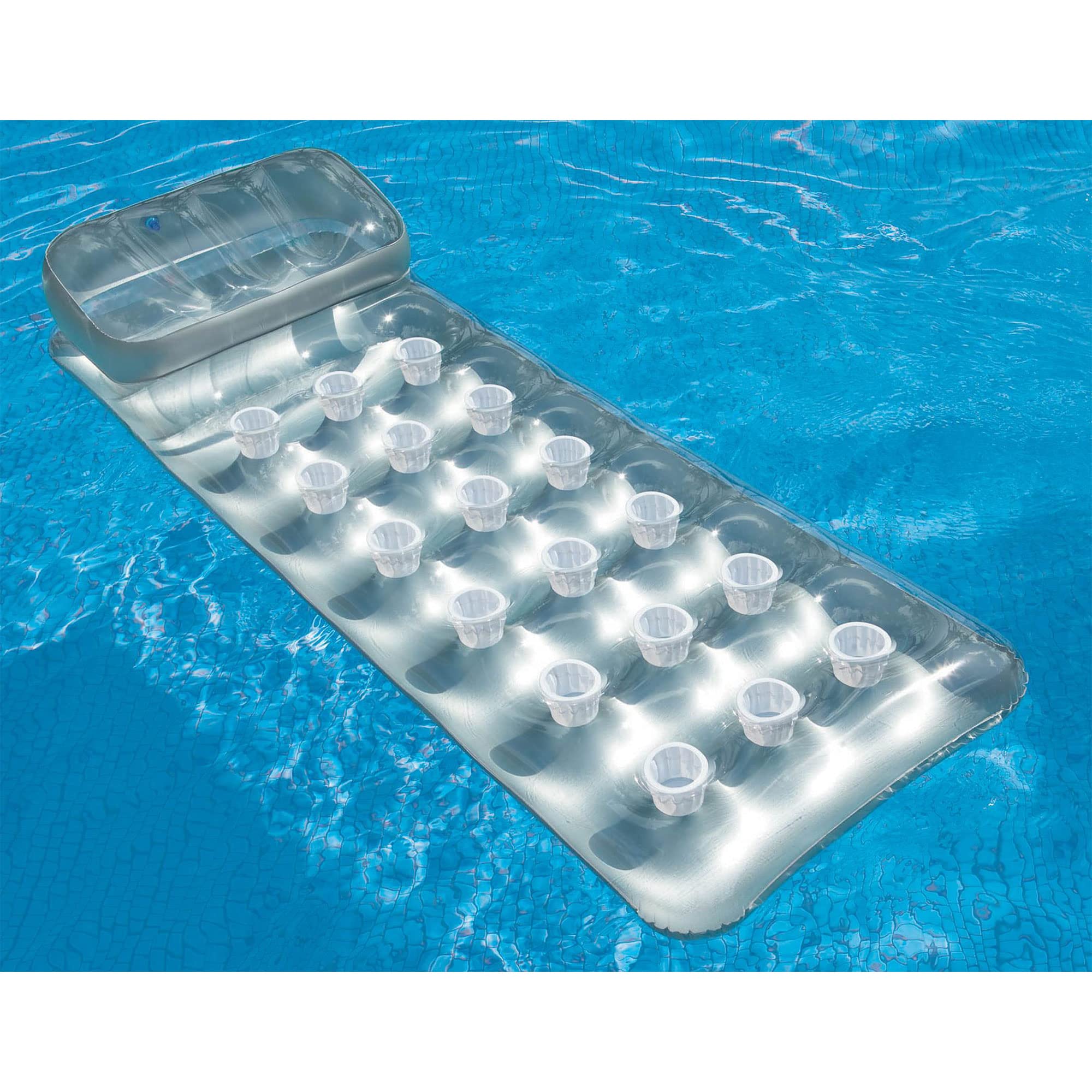 Intex 58894EU Suntanner Lounge Airbed - 74" x 28" | Coil Beam Construction | Cup Holder 6