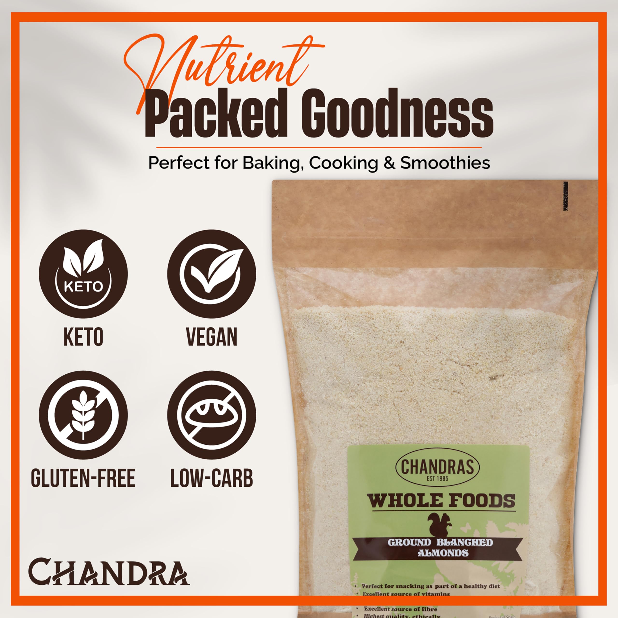 Chandra Whole Foods - Gemahlenes Mandelmehl 1 kg 4