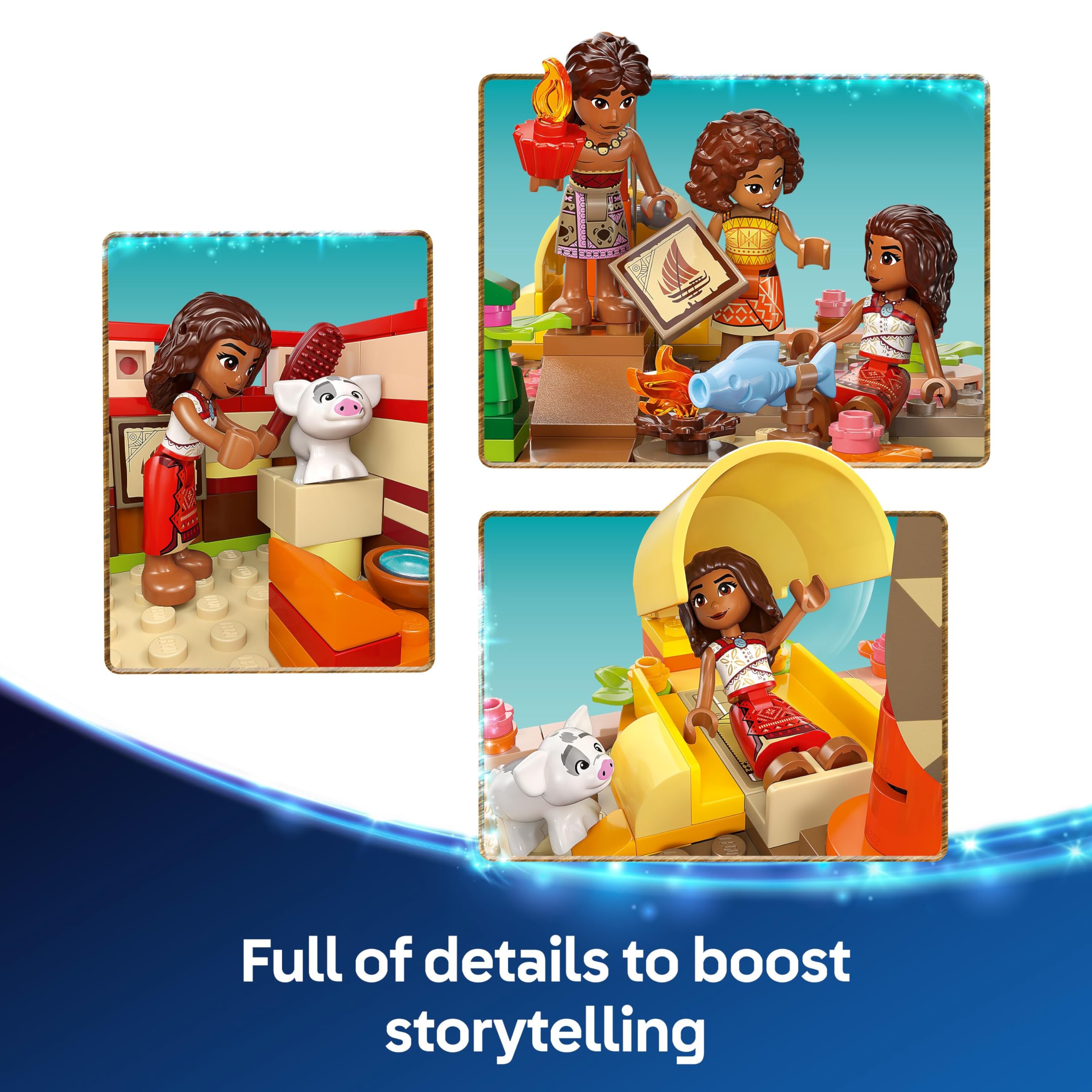 LEGO Disney Moana's Adventure Canoe - Buildable Boat Toy with 4 Characters for Kids 6+ 7