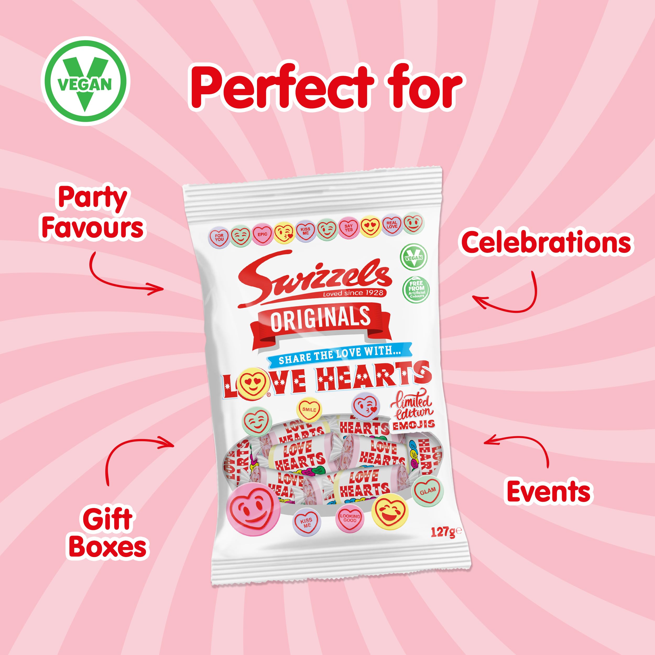 Swizzels Original Love Hearts - Fruity Fizzy Candy with Sweet Messages 4