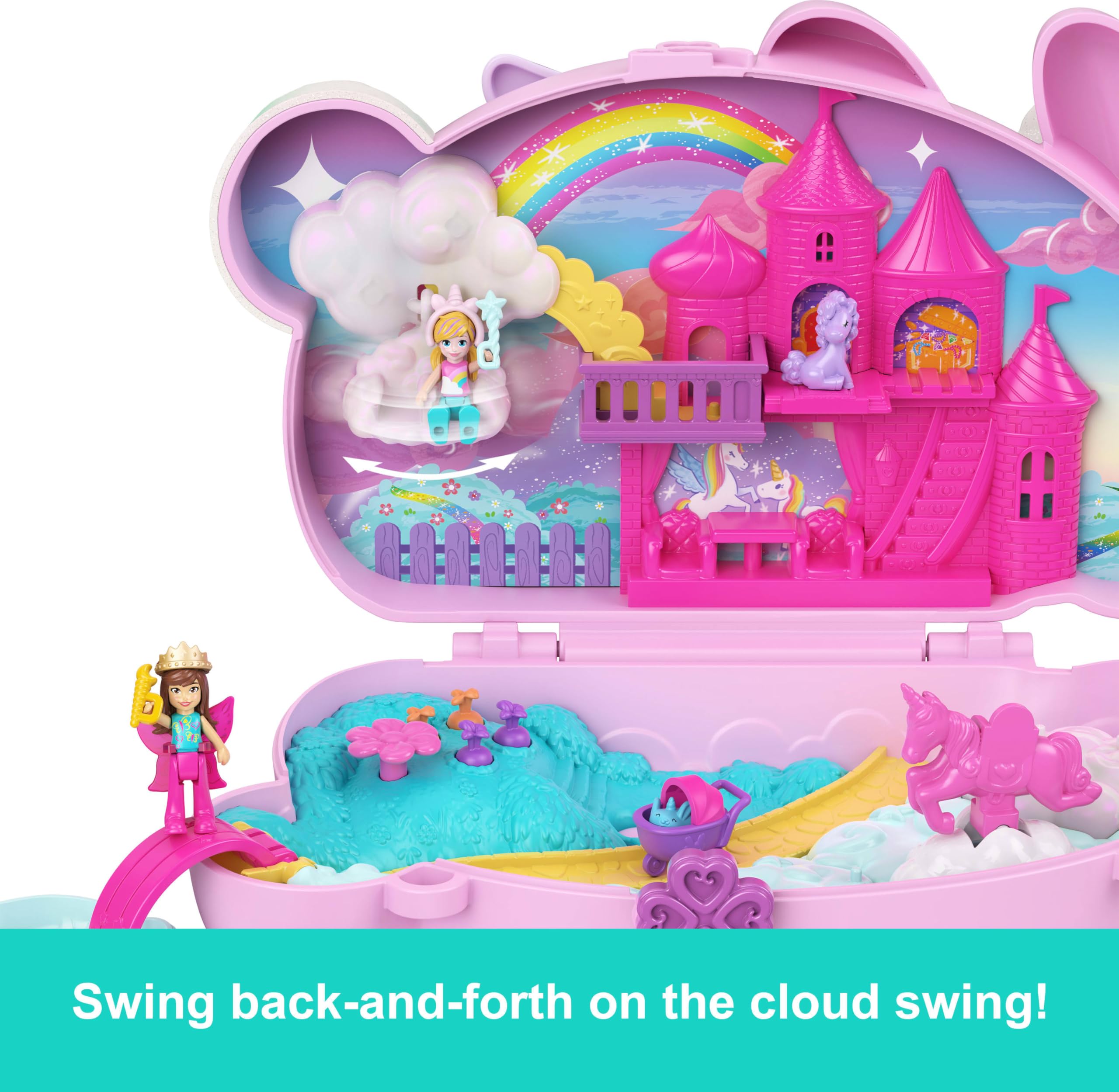 Polly Pocket 2-in-1 Bunny Fun Compact Purse Playset with Micro Dolls & Accessories 5
