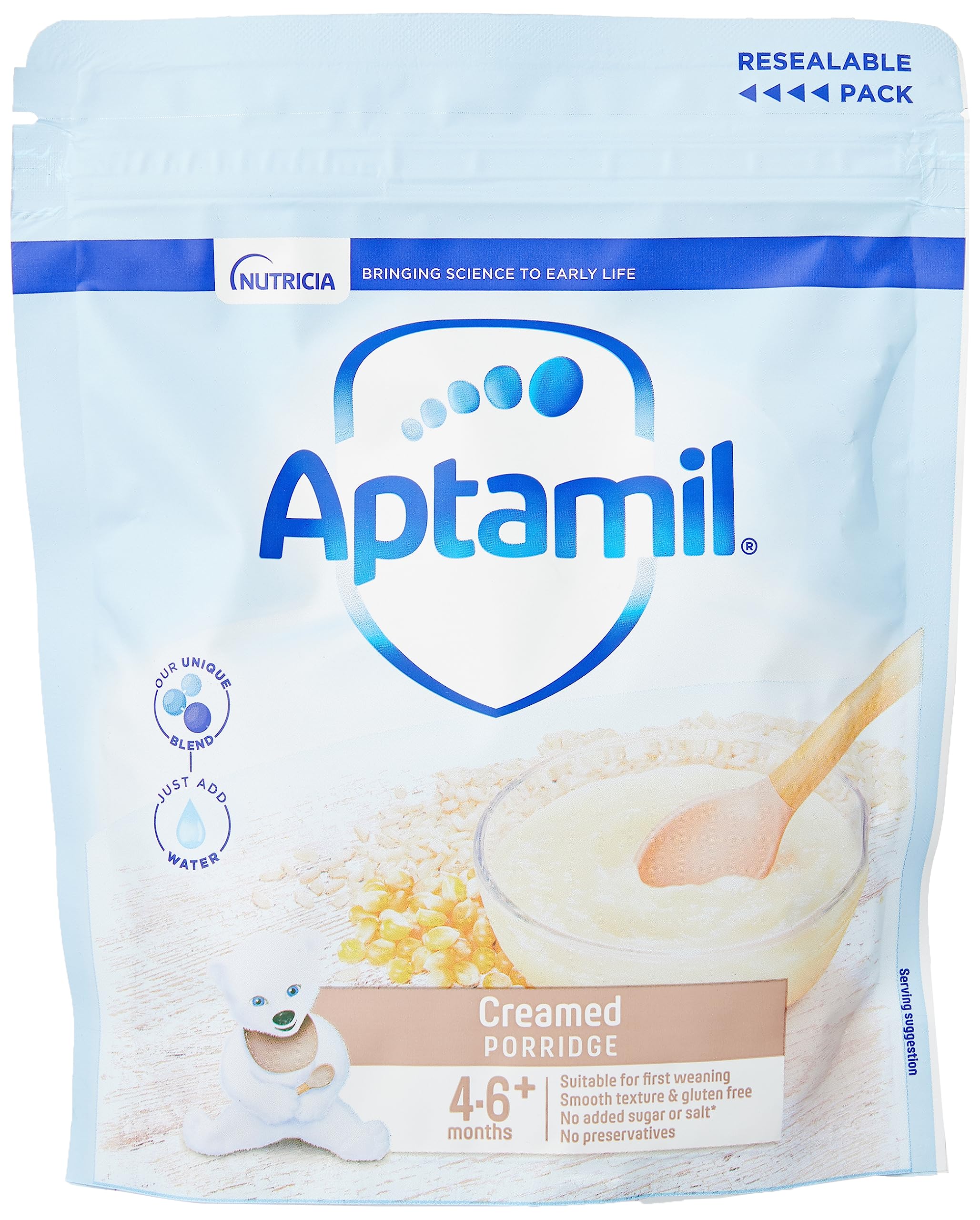 Aptamil Creamed Porridge Baby Food Cereal, 4-12 Months, 125g (Pack of 5)
