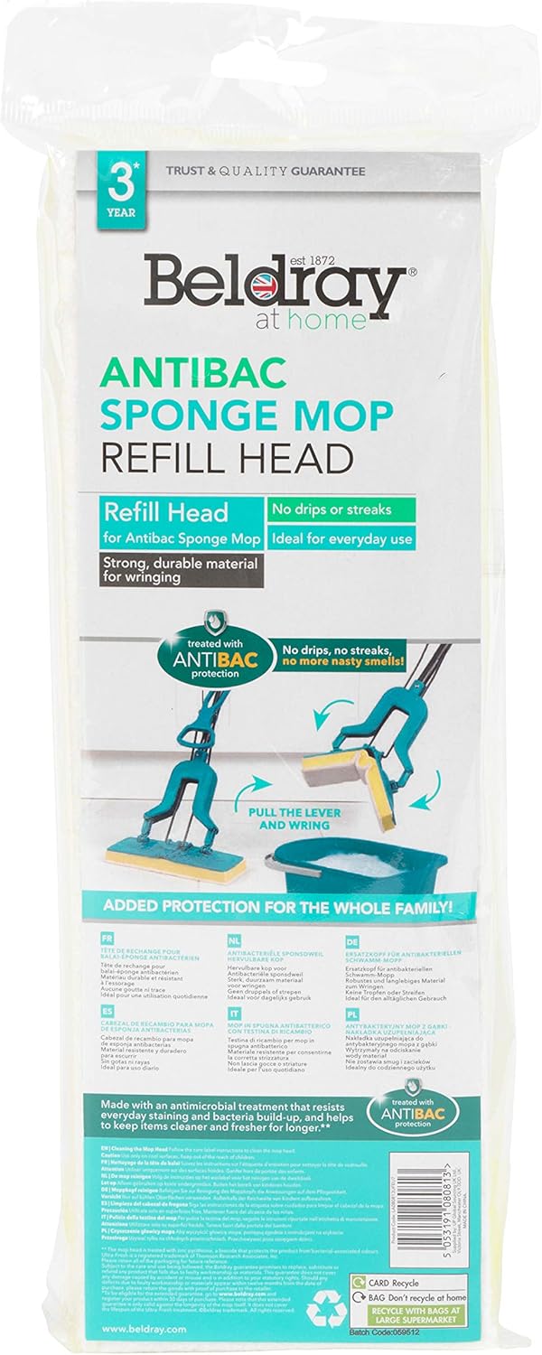 Beldray - LA080813UFEU7 Antibac Refill Head for LA026477PK10UFEU Sponge Mop