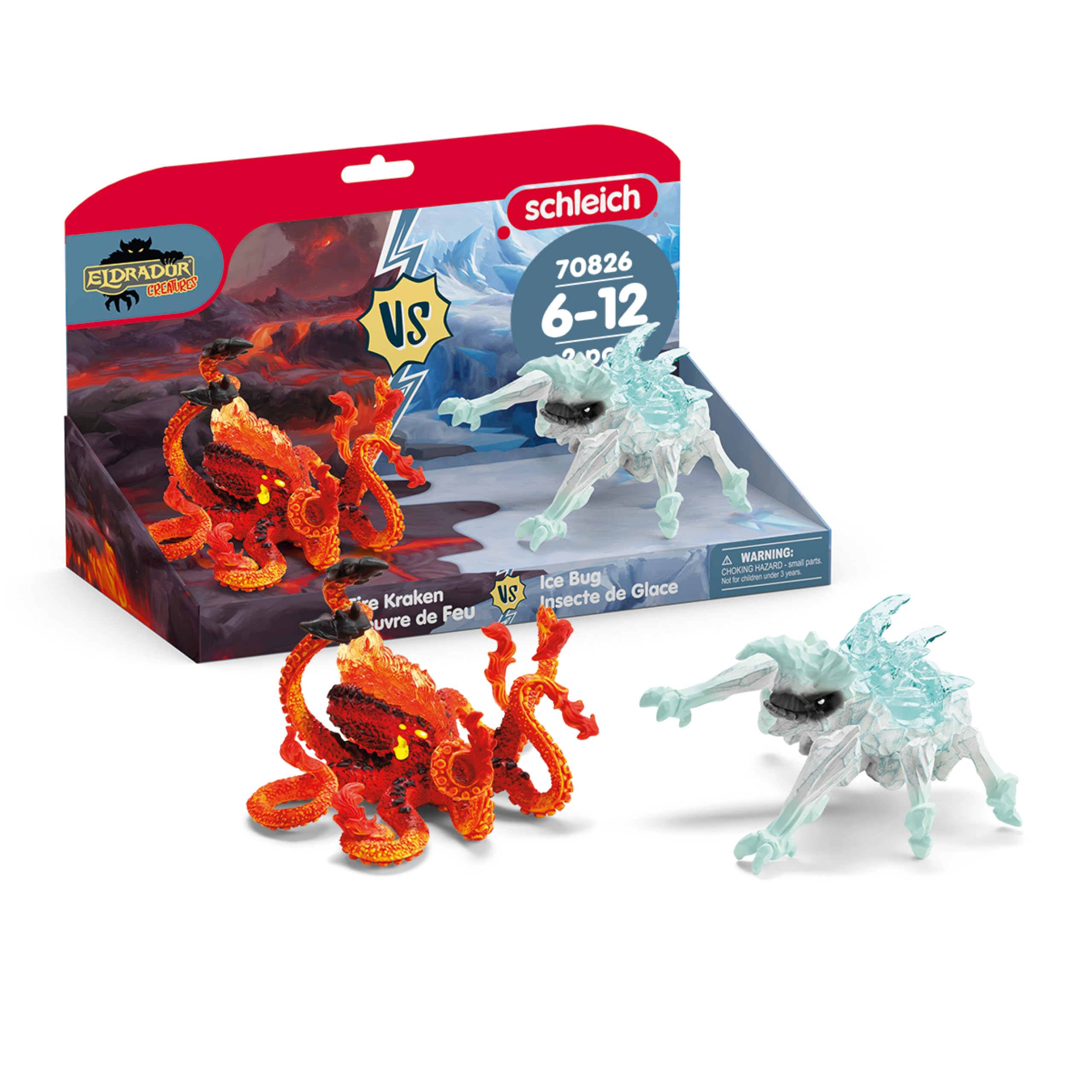 Schleich ELDRADOR CREATURES Ice Bug vs. Fire Kraken Figure Set | 18 cm | Ages 7+ 1