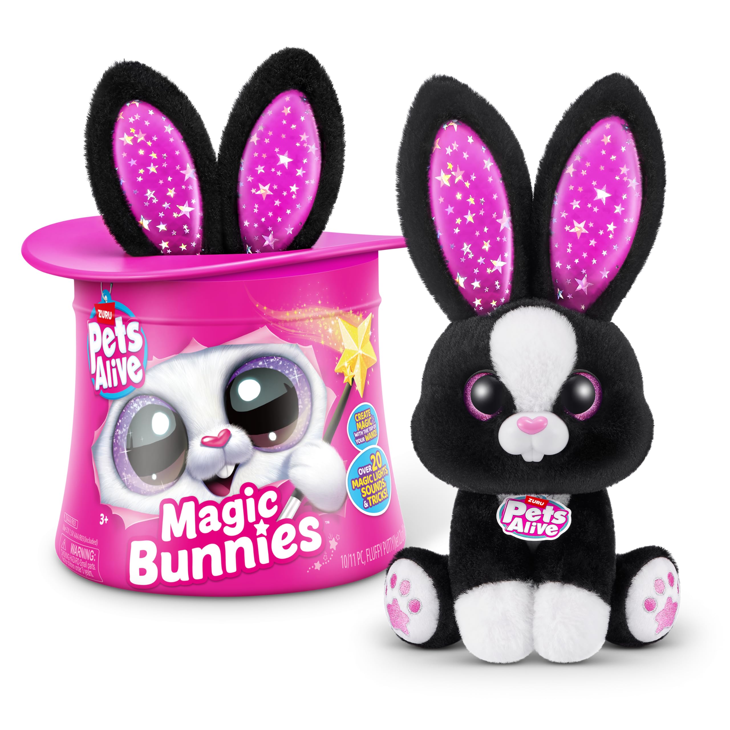 Pets Alive Magic Bunnies Black Bunny (Sootie) by ZURU - Electronic Plush with Lights, Sounds & Mini Bunnies 4