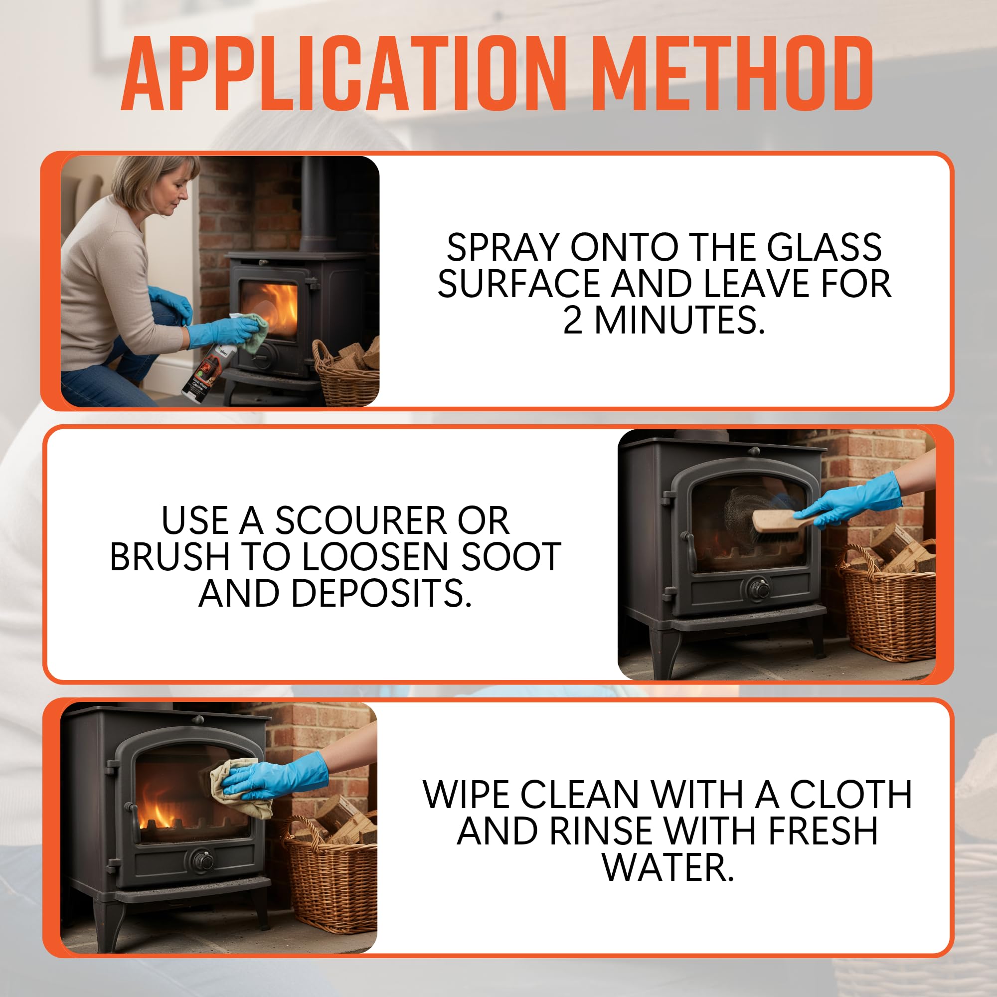 Inspired Stove Glass Cleaner - Dissolves Soot, Grease & Tar | 500 ml Liquid Spray 6