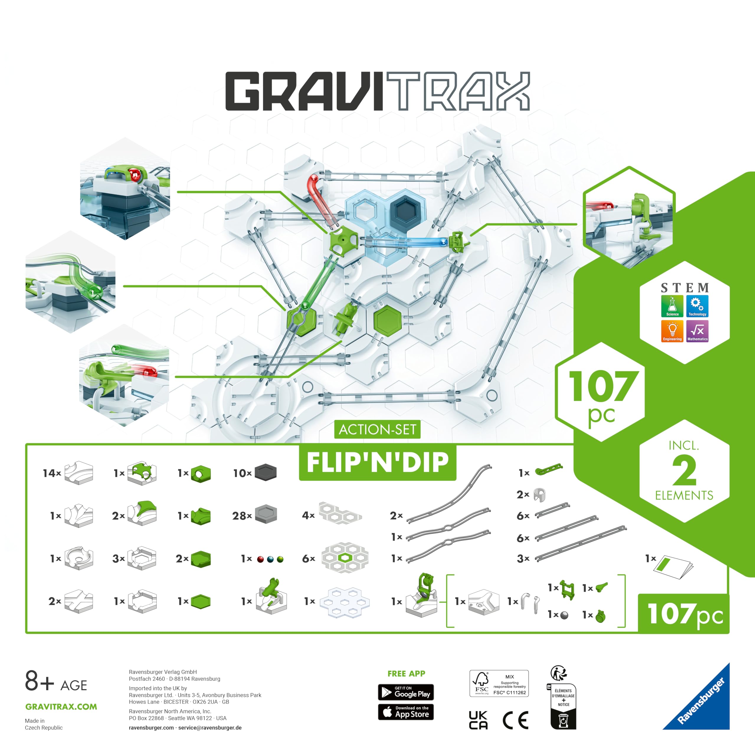 Ravensburger GraviTrax Flip n Dip Starter Set - Marble Run Construction Toy 9
