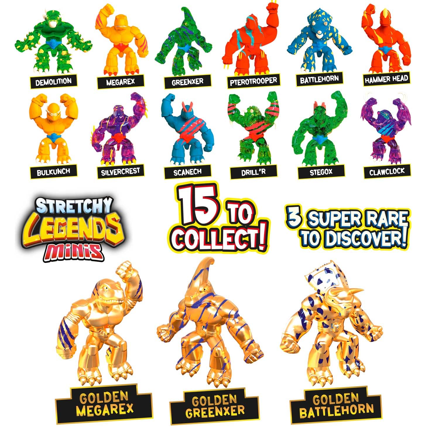 STRETCHY LEGENDS CRAZE Minis Multipack Battle - 5 Stretchy Figures | Ages 3+ 3