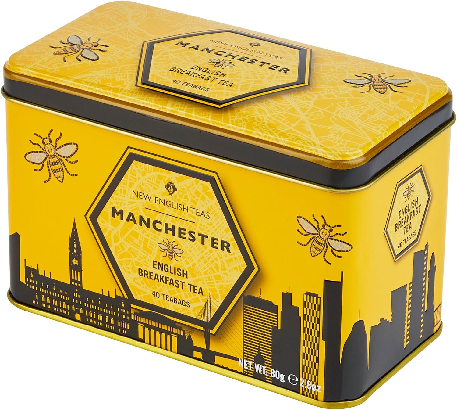 New English Teas - Manchester City Bee Tea Caddy with 40 English Breakfast Teabags 5