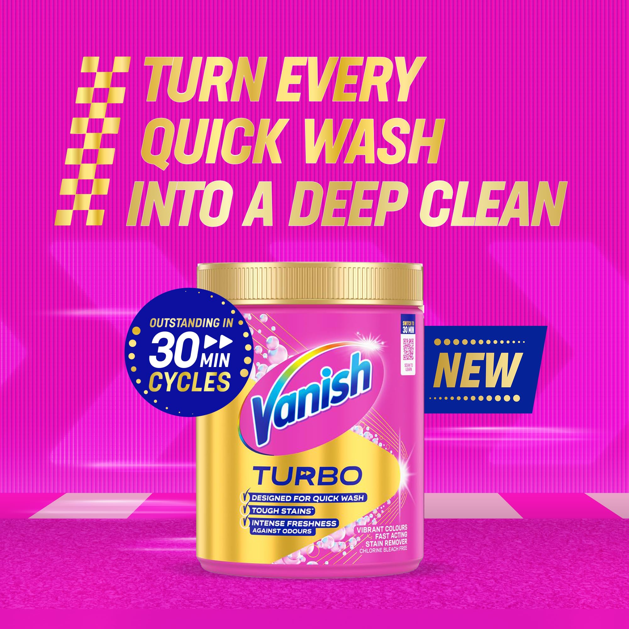 Vanish Turbo Stain Remover Powder for Quick Wash - Boosted Oxi Action | 470g Floral Scent
