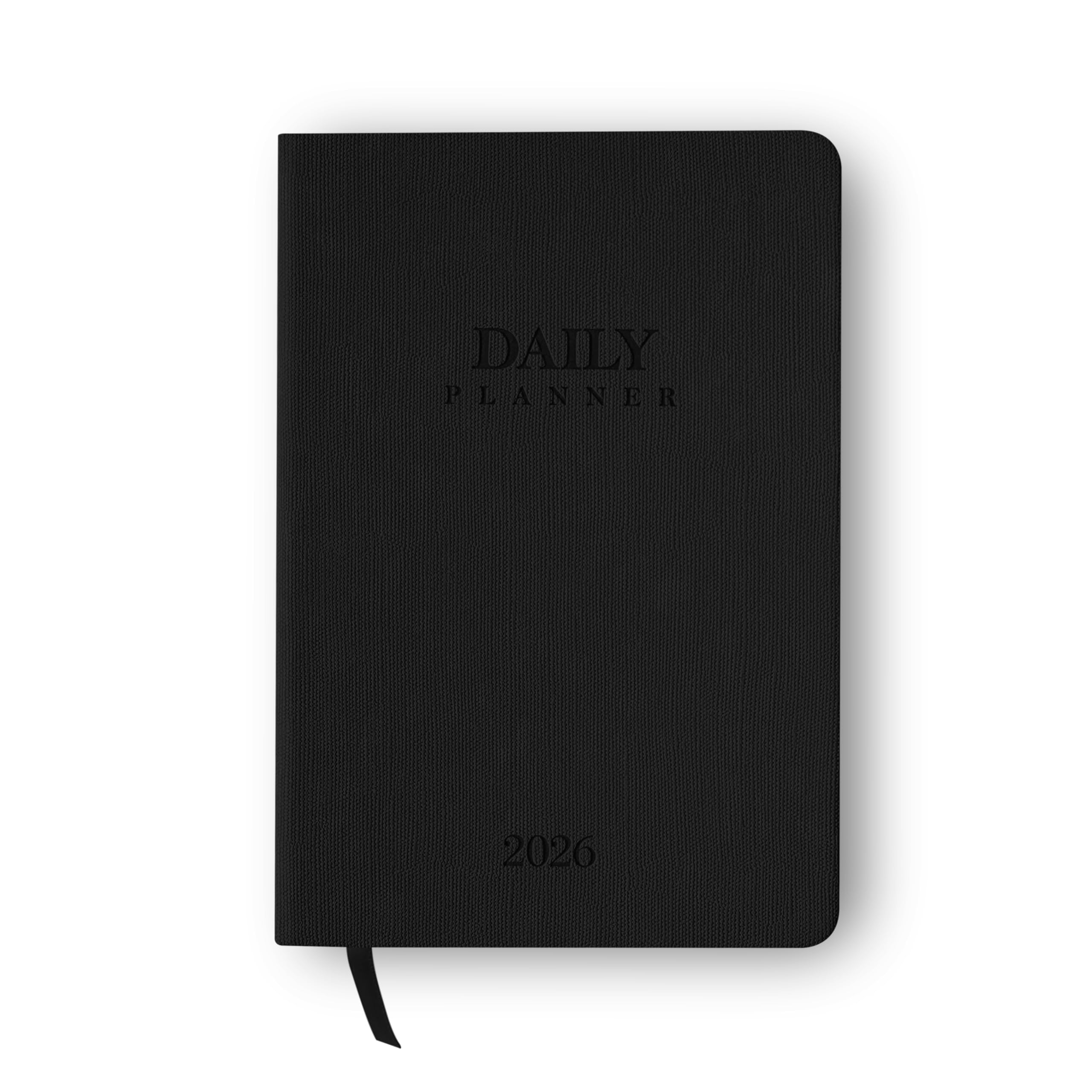 delka 2026 A5 Daily Planner Diary - Day Per Page Appointment Book | Charcoal Black 1