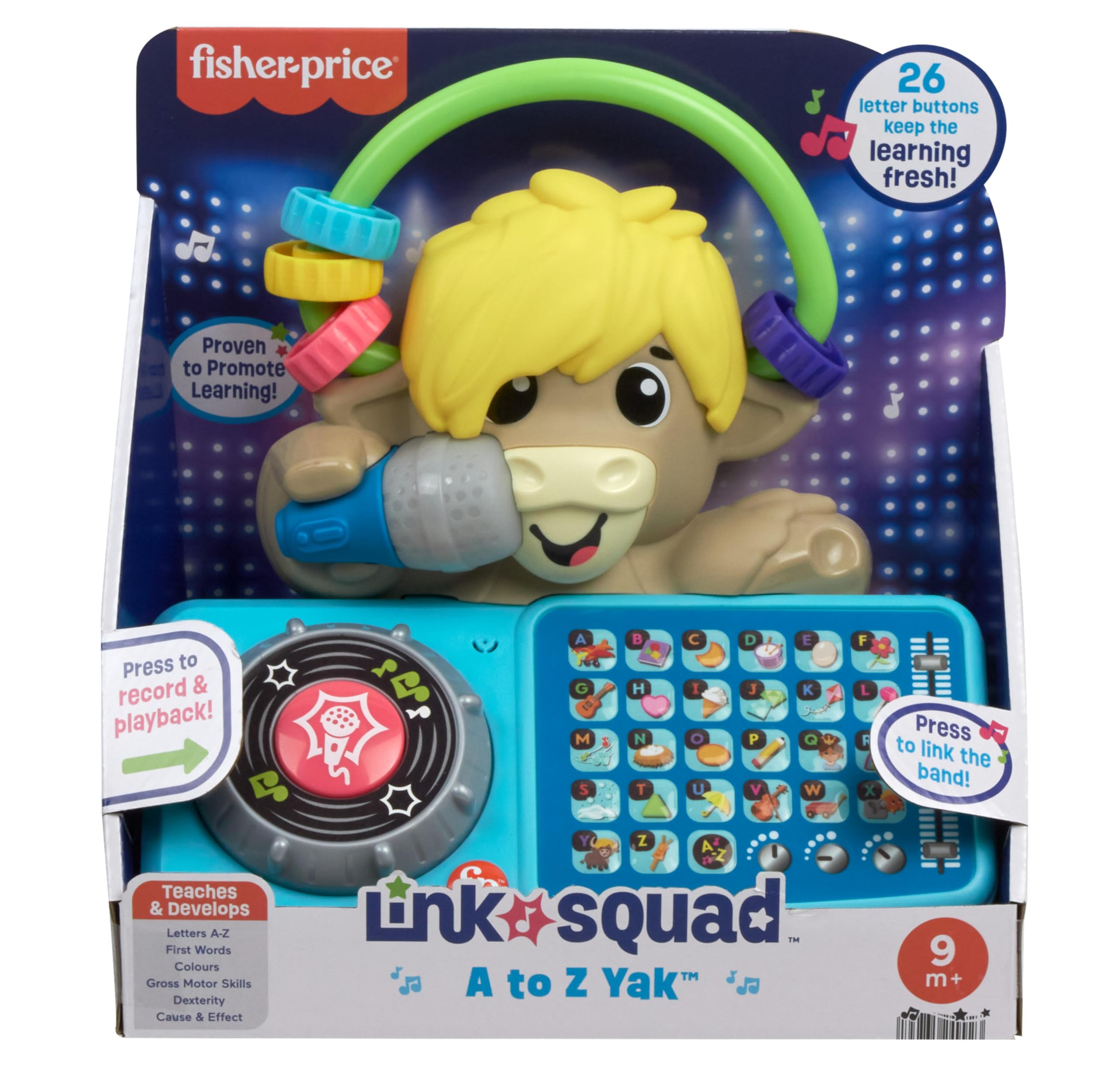 Fisher-Price Link Squad A to Z Yak Musical Learning Toy - Interactive DJ Playset for Toddlers 9M+ 7