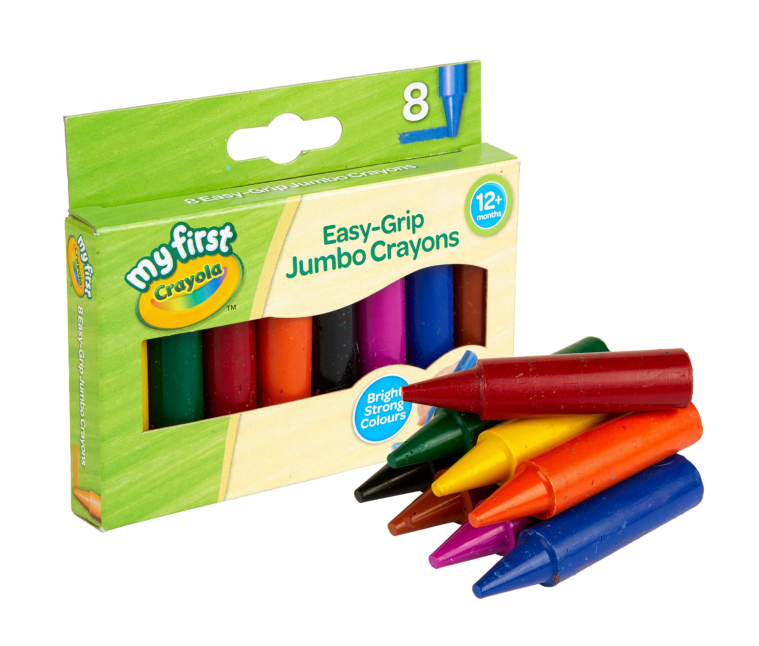 CRAYOLA MyFirst Jumbo Crayons - Easy-Grip Wax Crayons for Toddlers, Assorted Colors (Pack of 8)
