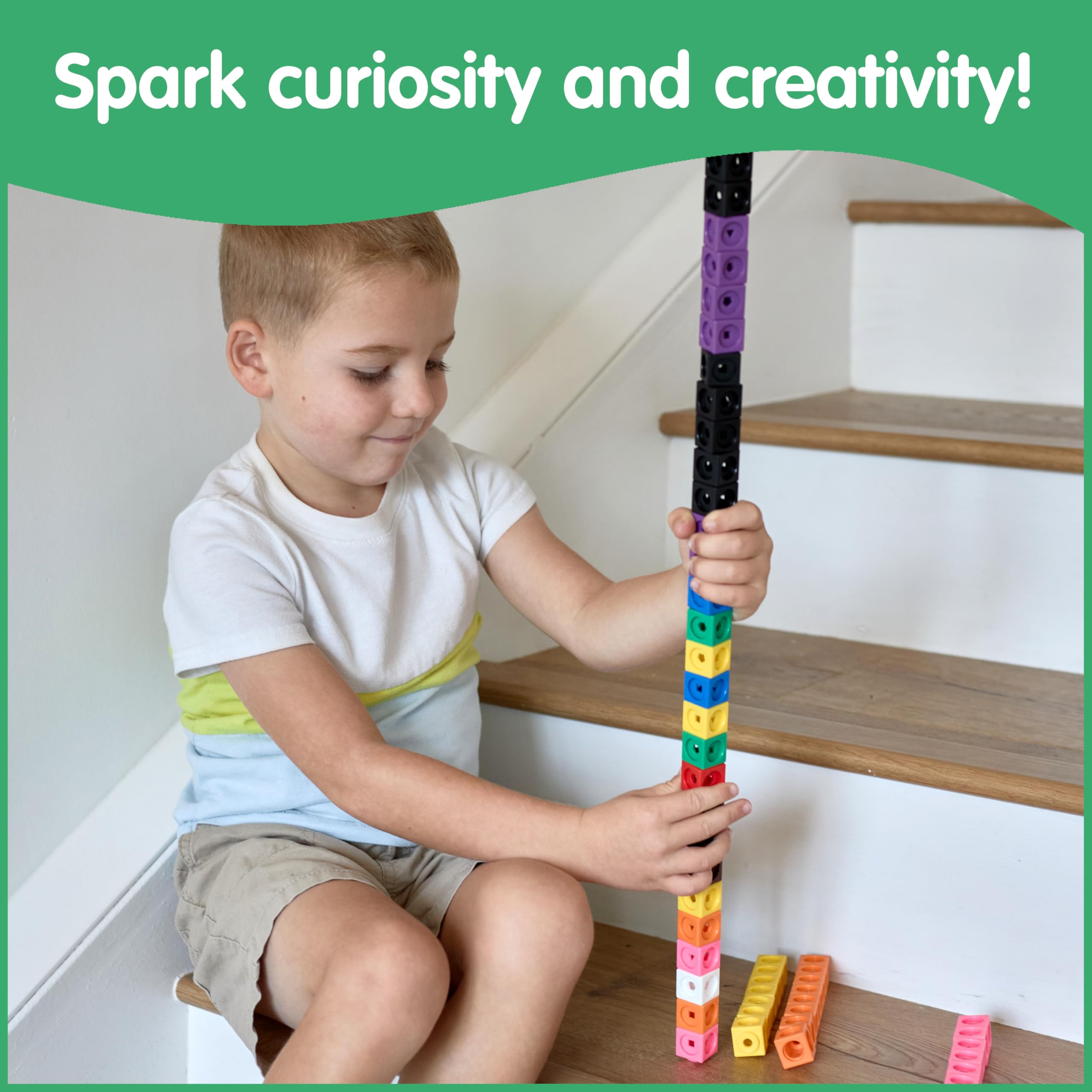 EDX Education Math Cubes - 100-Piece Linking Cube Set for Early Learning 17