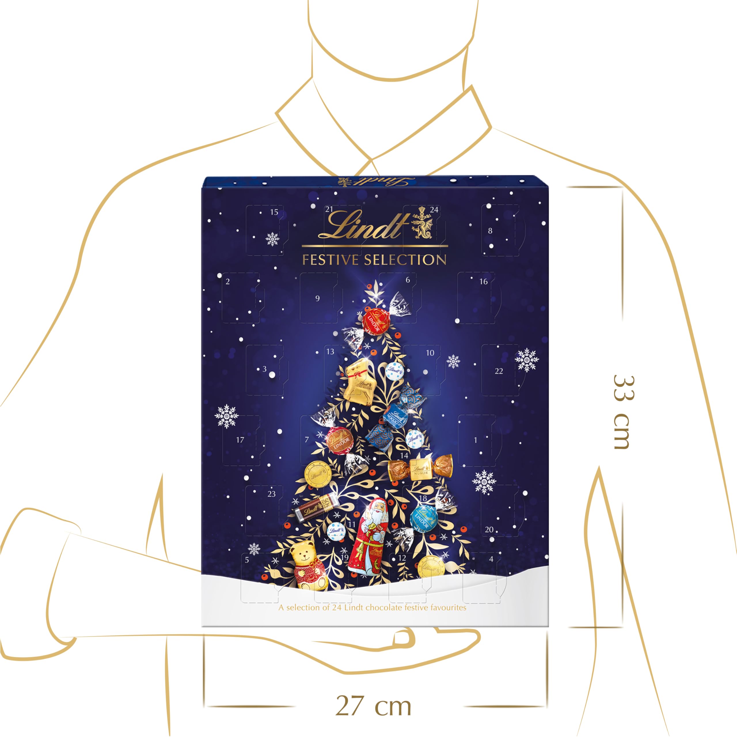 Lindt Festive Selection Advent Calendar 2025 – 24-Day Chocolate Countdown, 289g 3