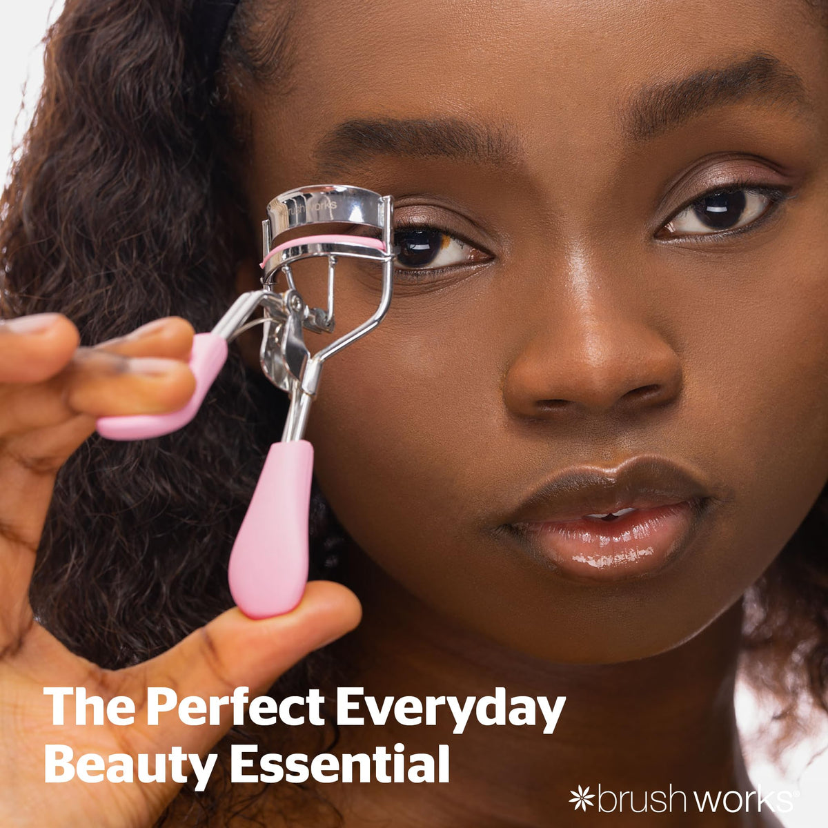 Brushworks Pink & Silver Eyelash Curler - Enhances & Curls Lashes Without Breaking