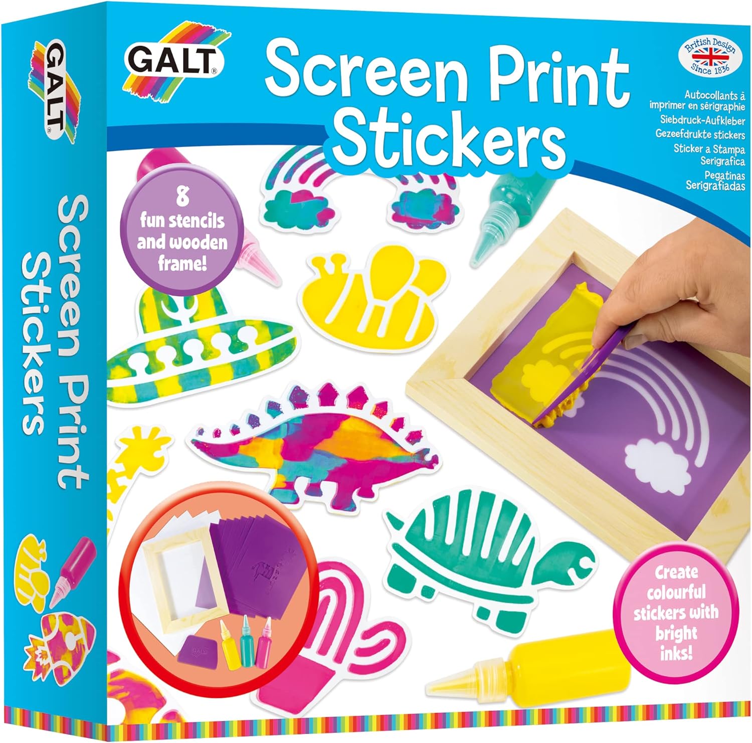 Galt Screen Print Stickers Craft Kit - Animal Theme Arts & Crafts for Kids Ages 6+ 4