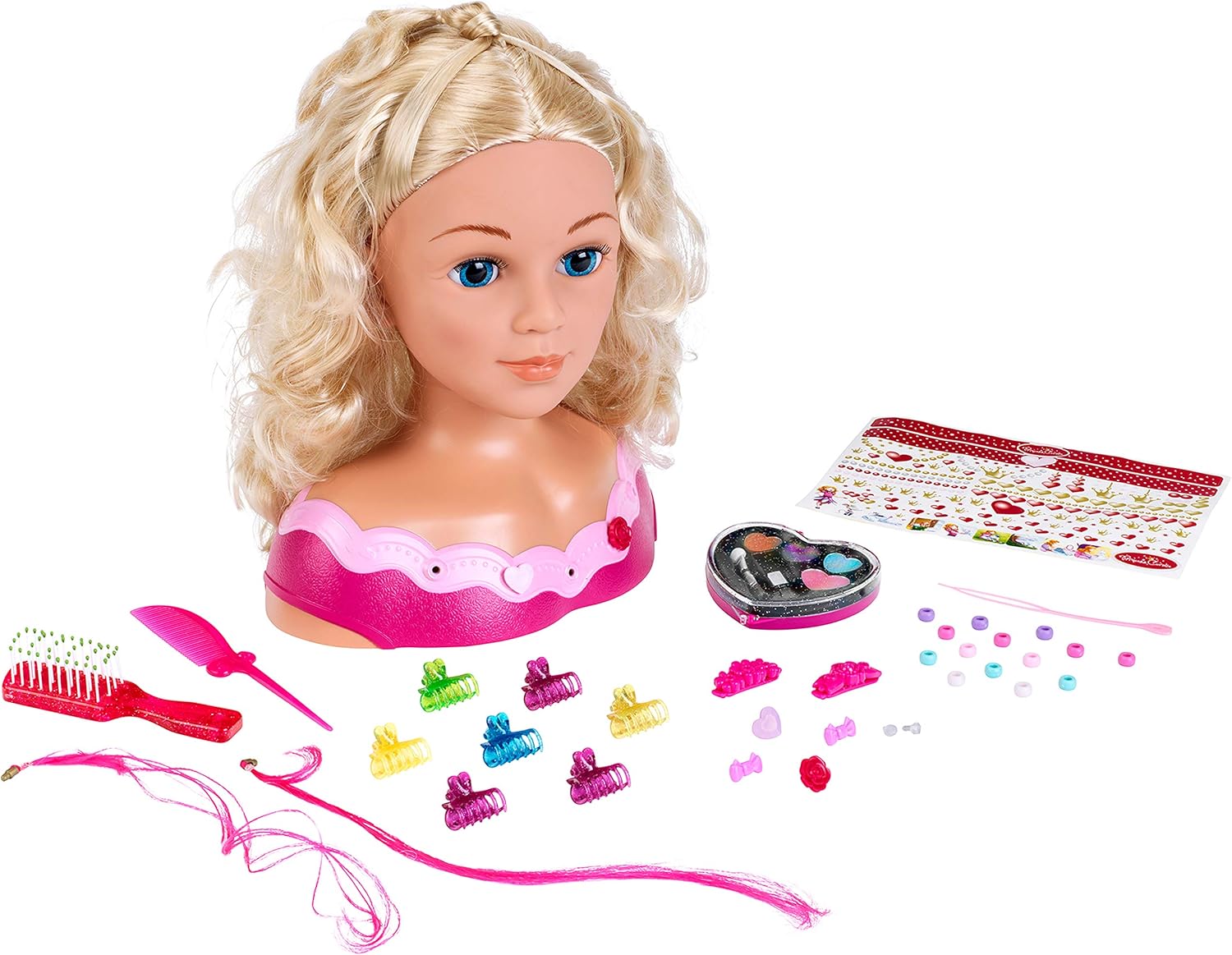 Theo Klein Emma Make-Up & Hairdressing Styling Head with Cosmetic Heart & Accessories 4