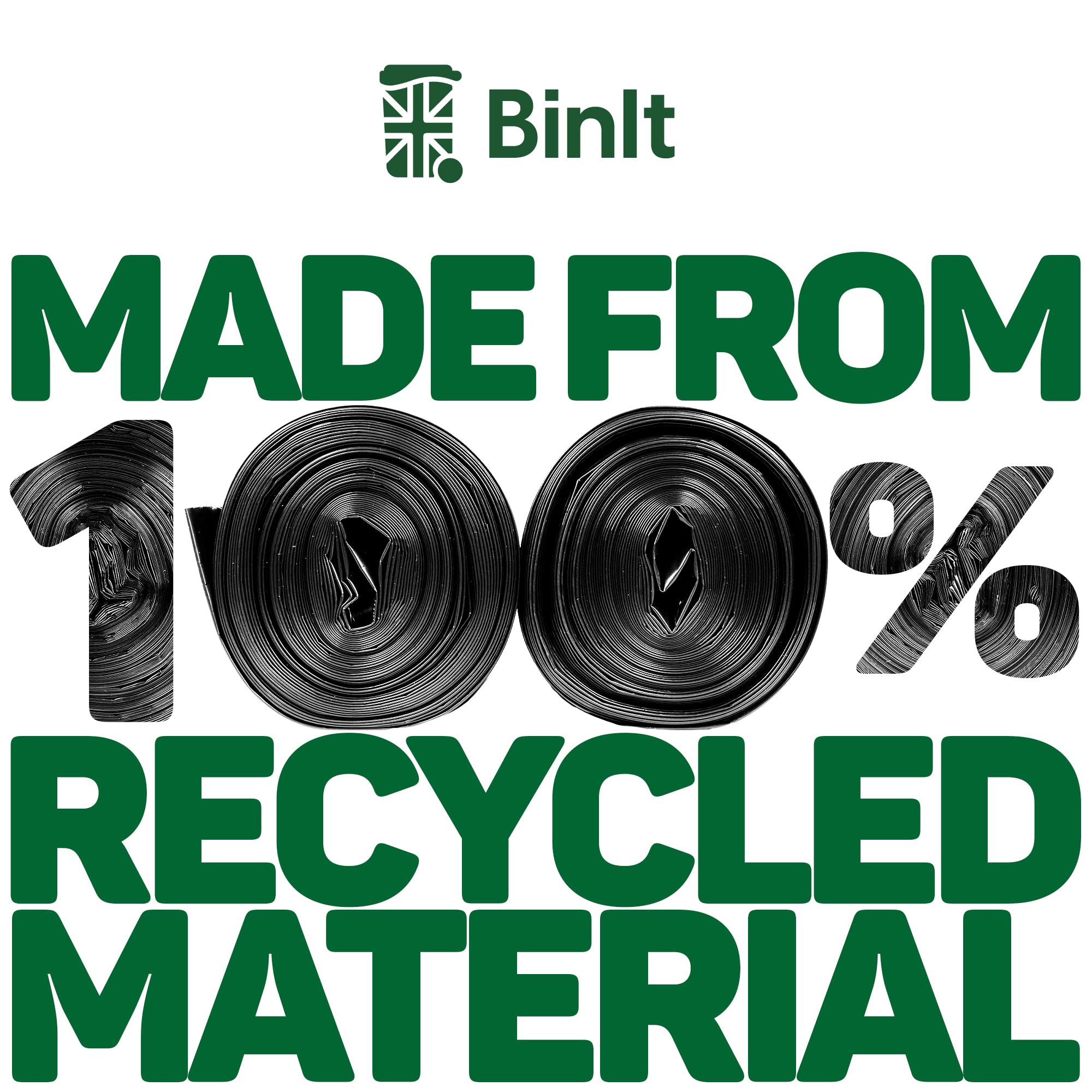 BIN IT Everyday Refuse Sacks - 70 Litre Capacity, 40 Count Tie Top Bin Liners