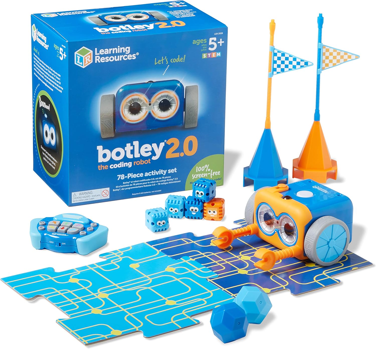 Learning Resources Botley 2.0 Coding Robot Activity Set - Screen-Free STEM Play for Ages 5-9