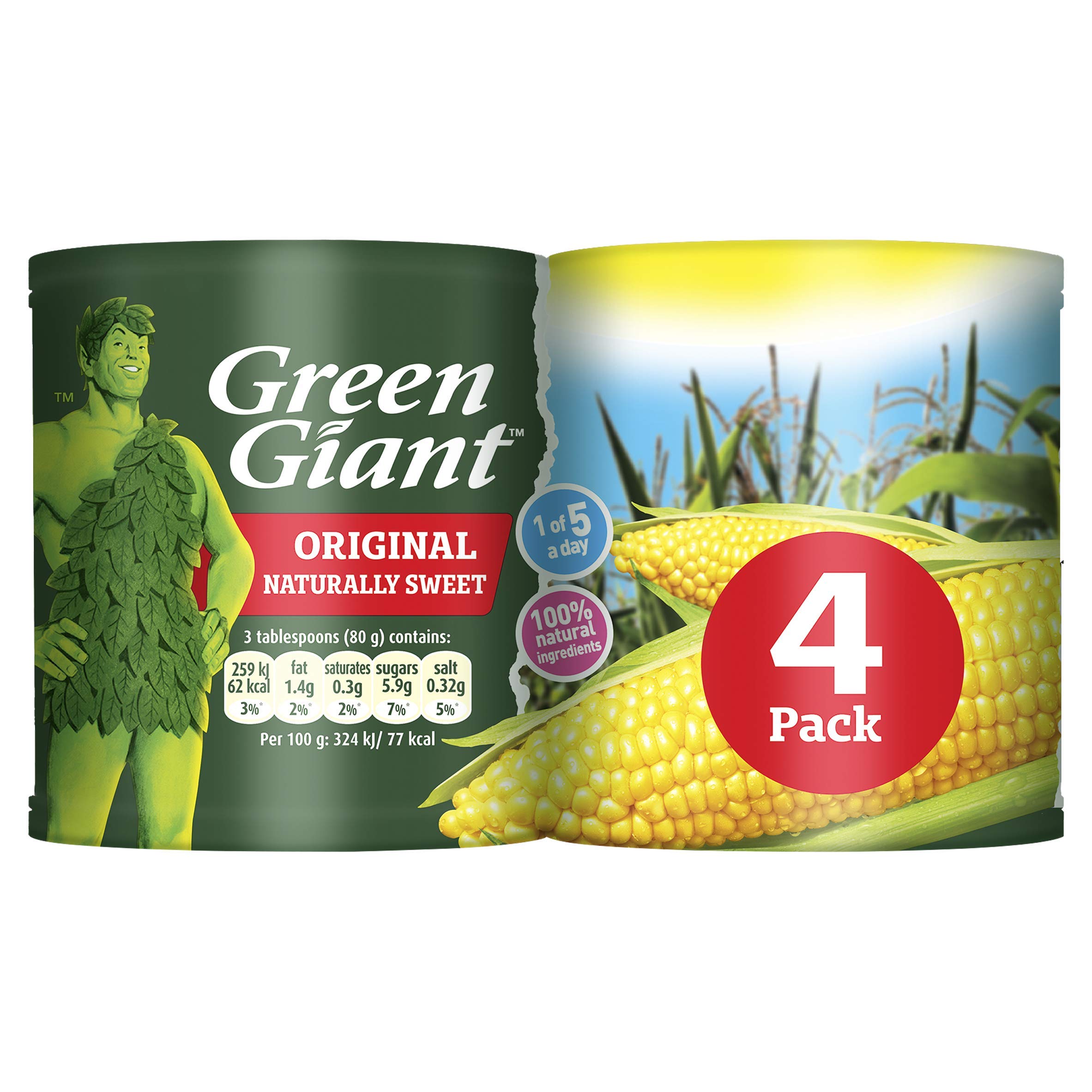 Green Giant Original Sweetcorn 4x198g 3