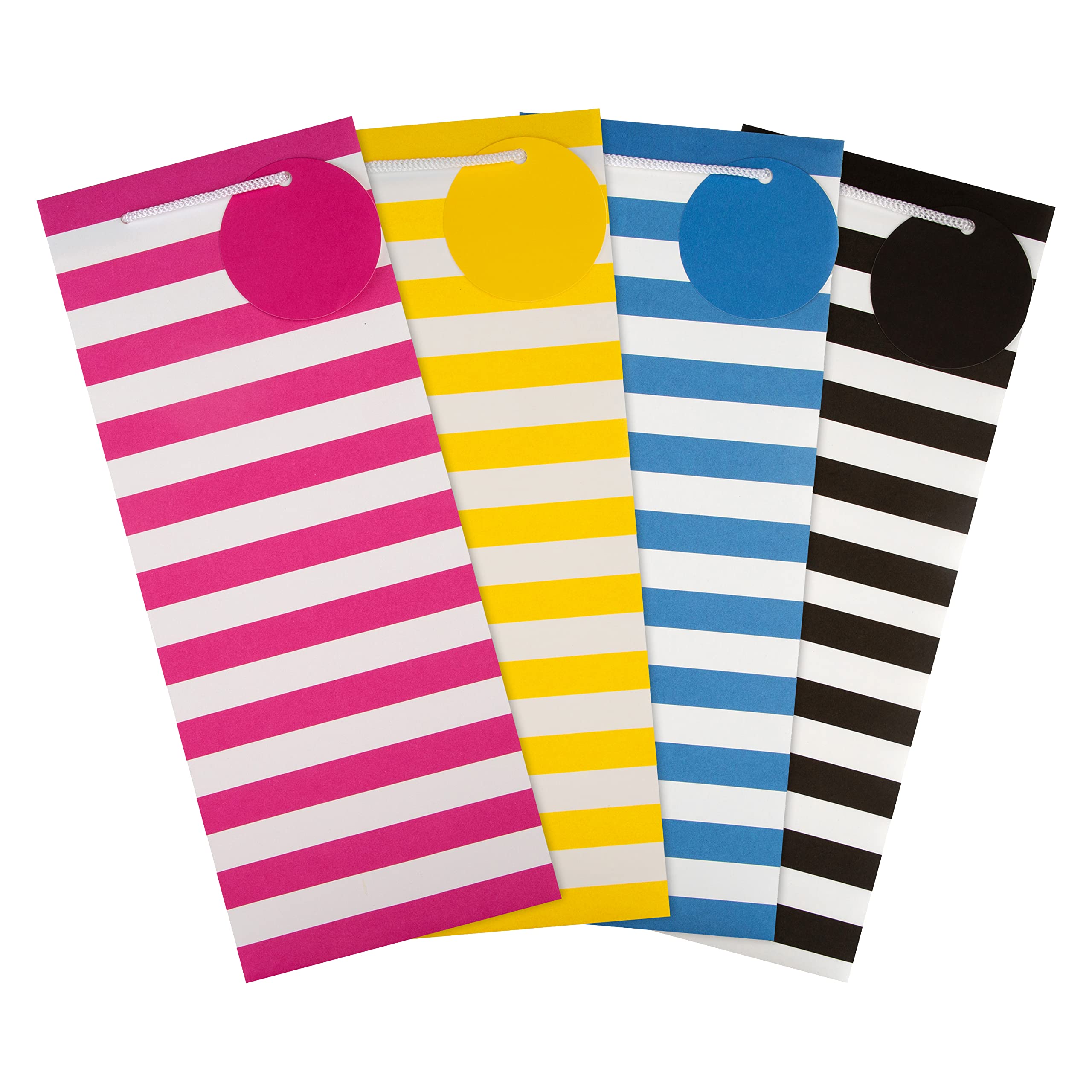 Hallmark Multi-Occasion Bottle Gift Bags - Pack of 4 | Striped Design | FSC Certified Paper