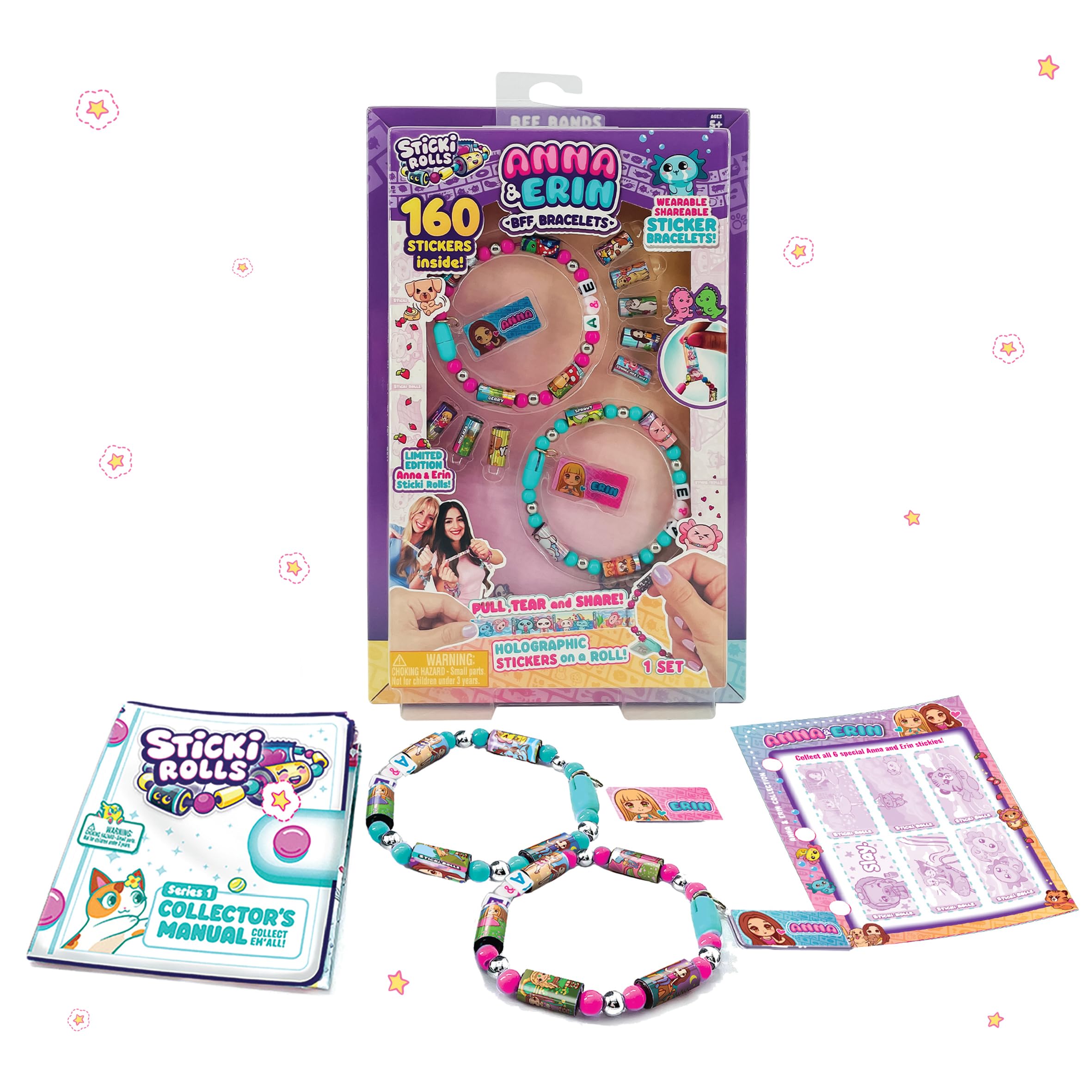 Sky Castle Anna & Erin BFF Pack Sticki Rolls Wearable Sticker Bracelets